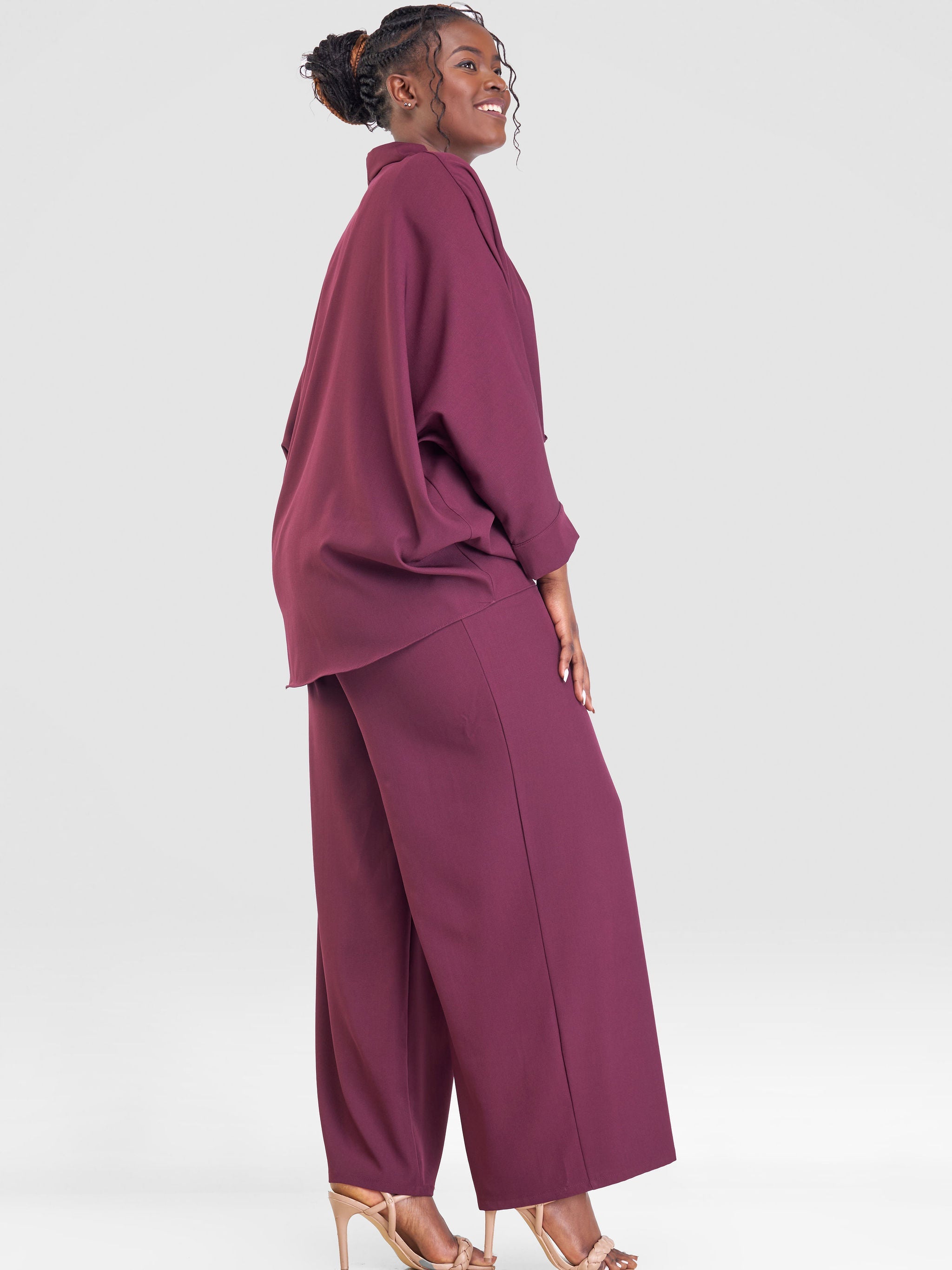 Vivo Zahari  Dolman Tie Kimono - Maroon