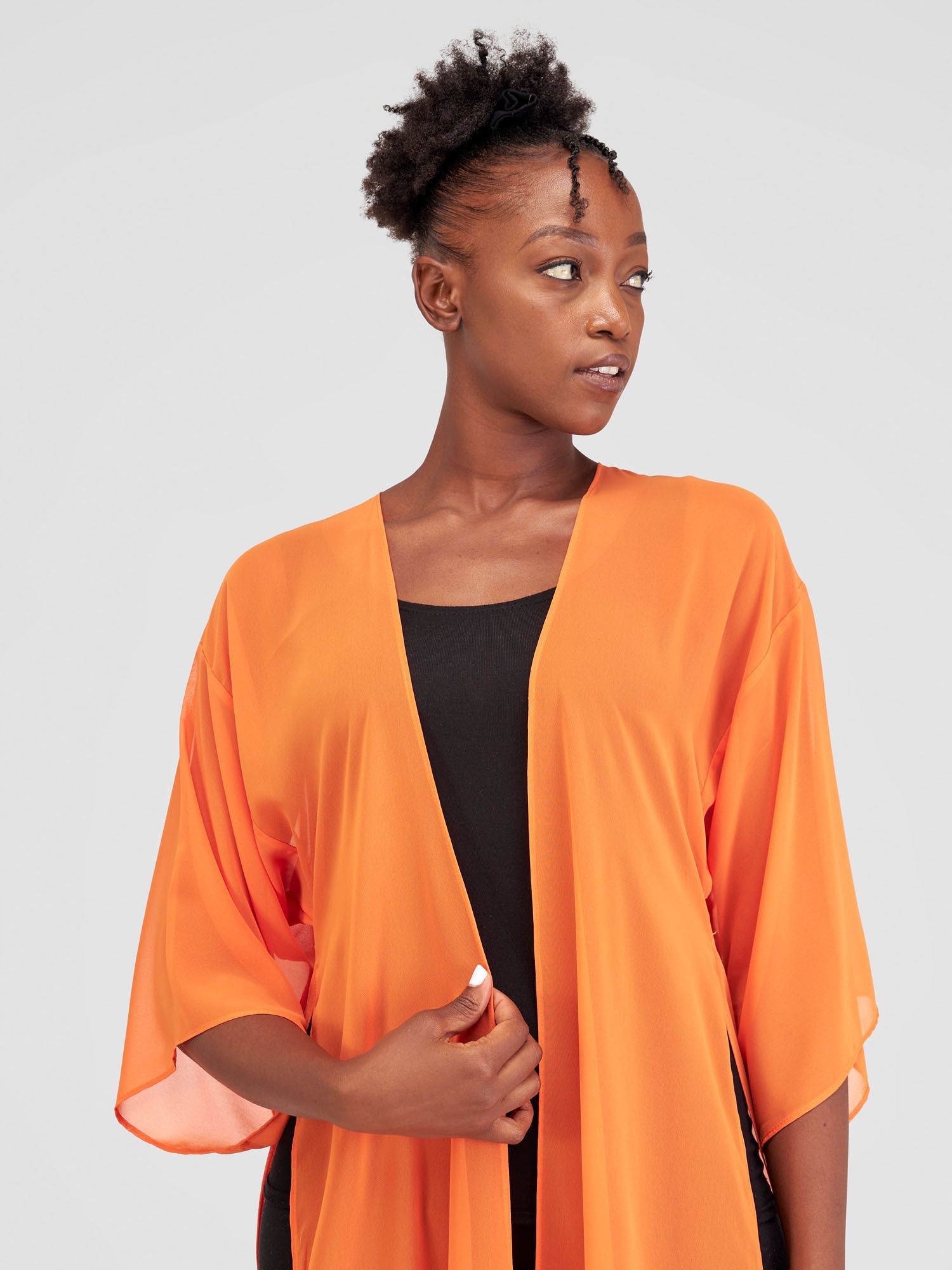 Vivo Basic Nandi High Slit Kimono - Orange