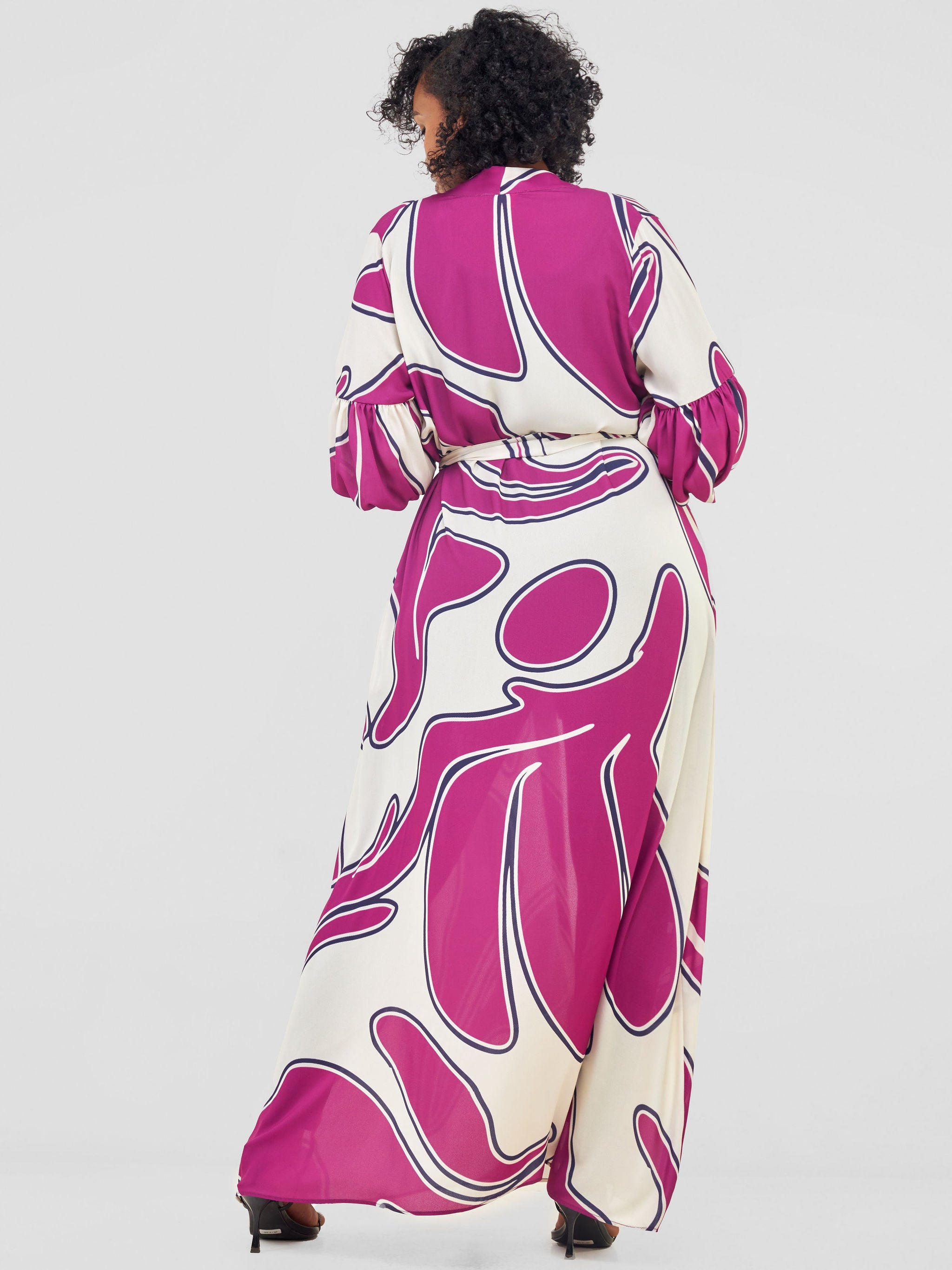 Vivo Sanyu Maxi Kimono - Purple / Cream Zazi Print