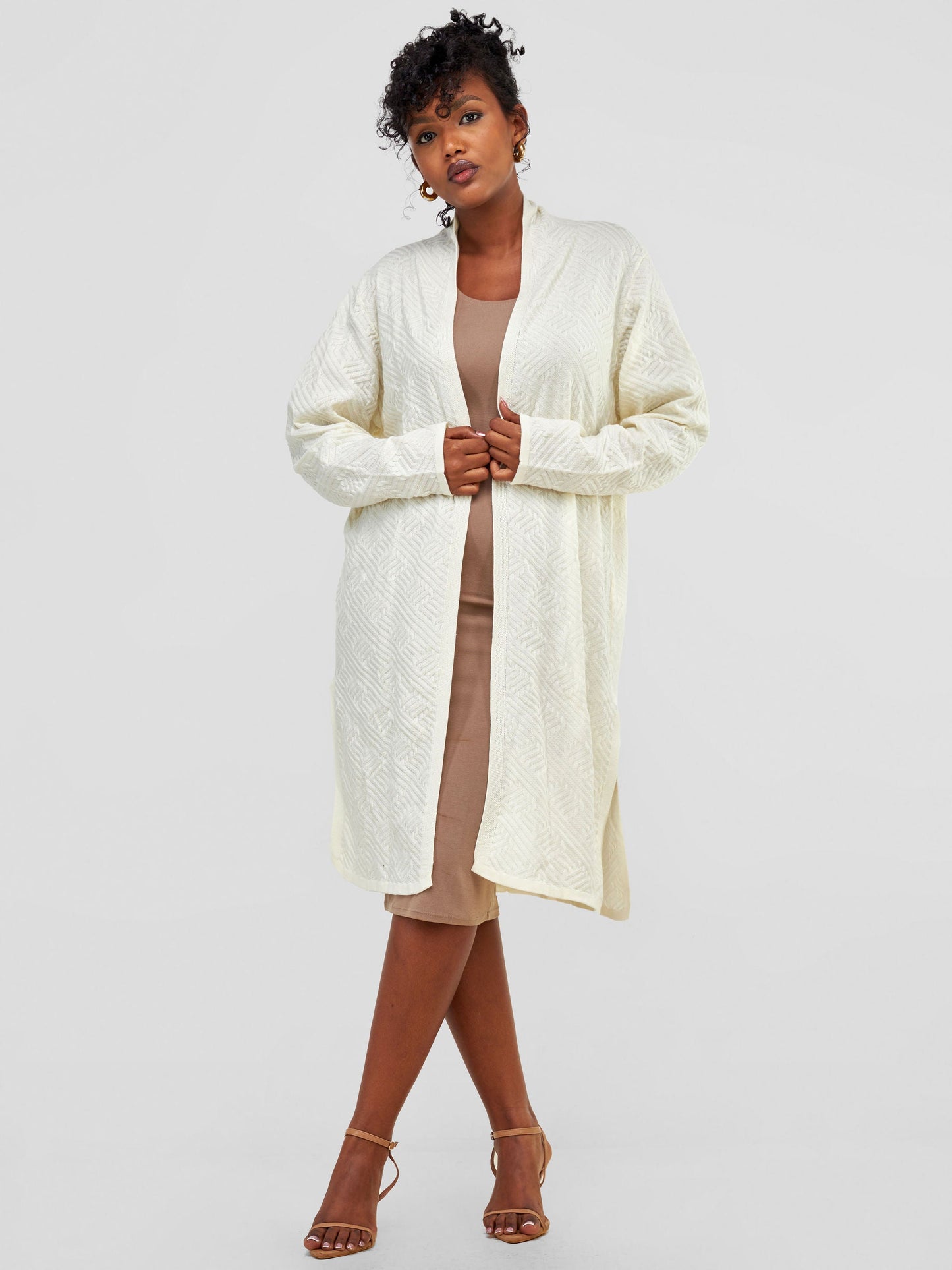 Vivo Side Slit Midi Waterfall - Off White