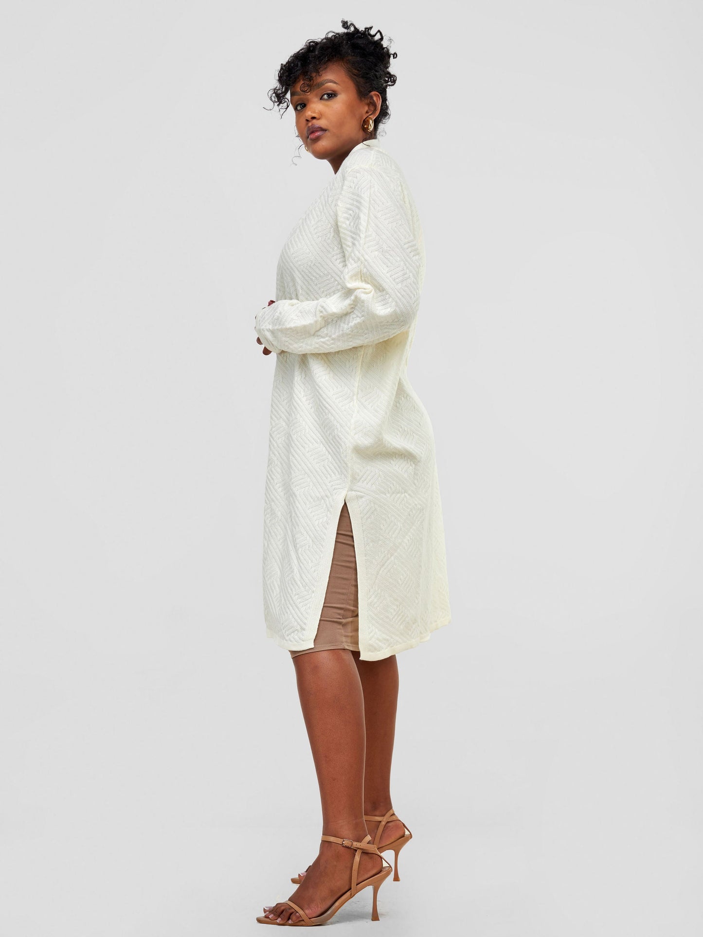 Vivo Side Slit Midi Waterfall - Off White