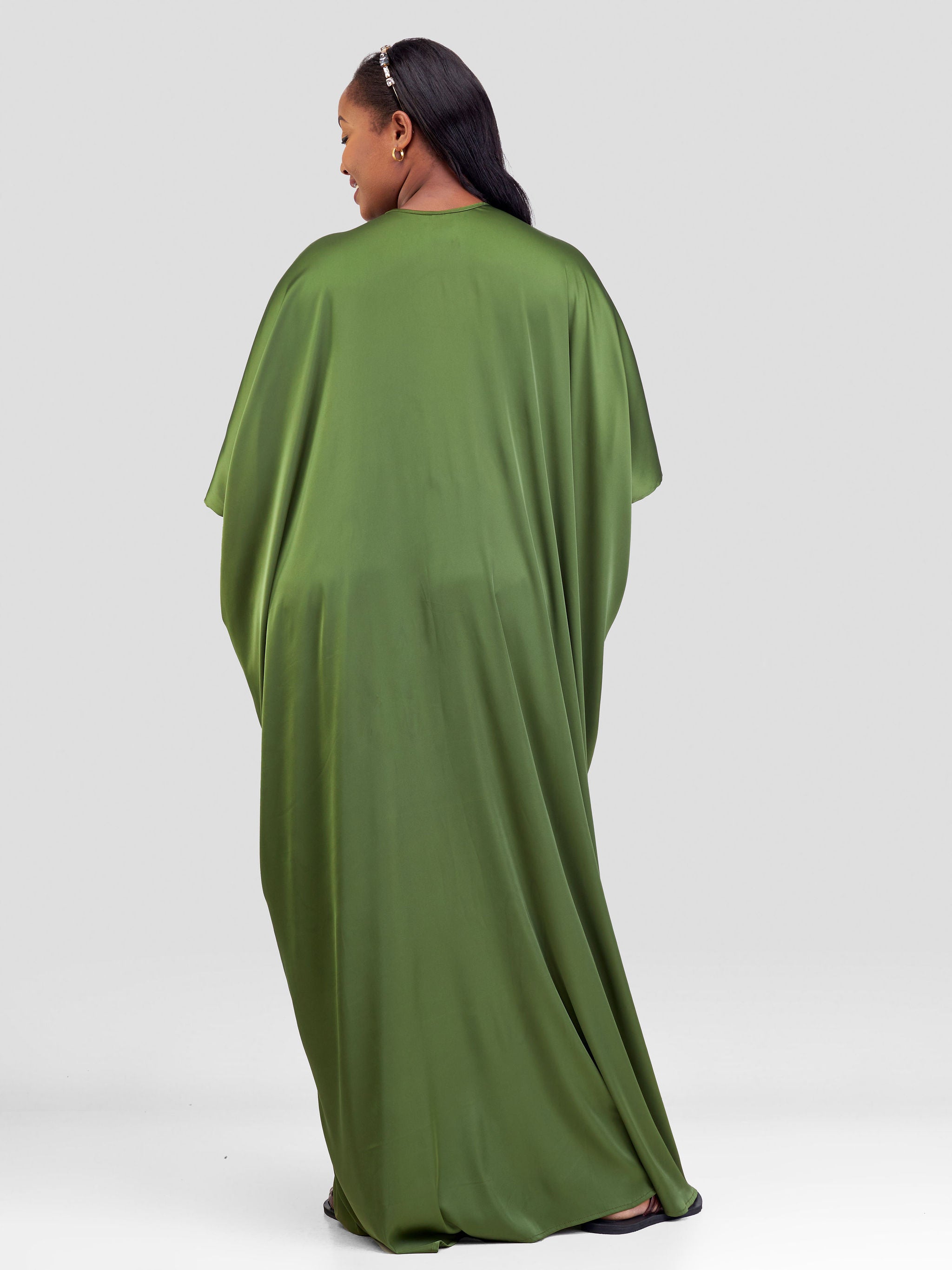 Vivo Sarabi Panelled V-Neck Kaftan - Hunters Green