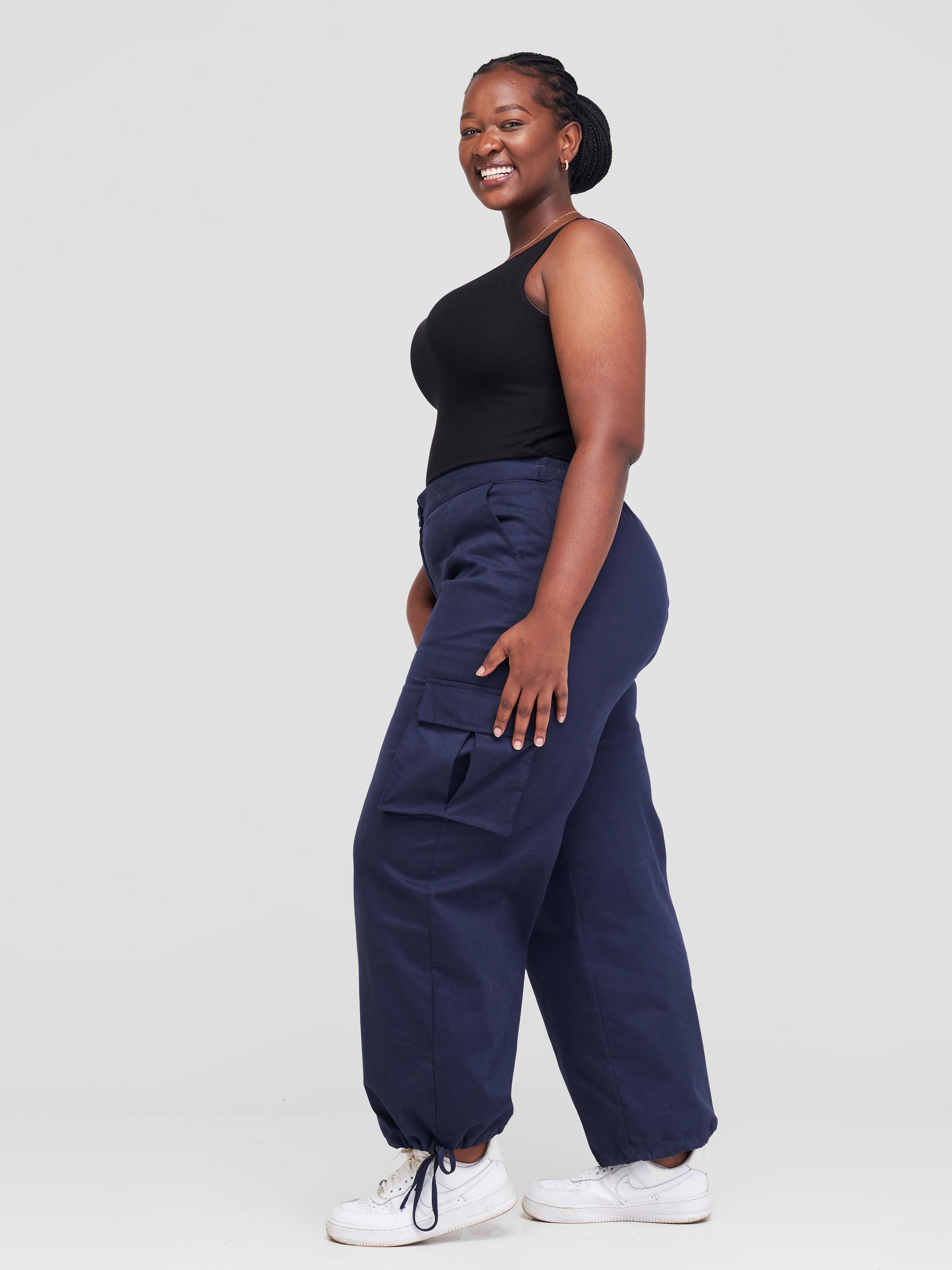 Safari Anga Drawstring Cargo Pants - Navy Blue