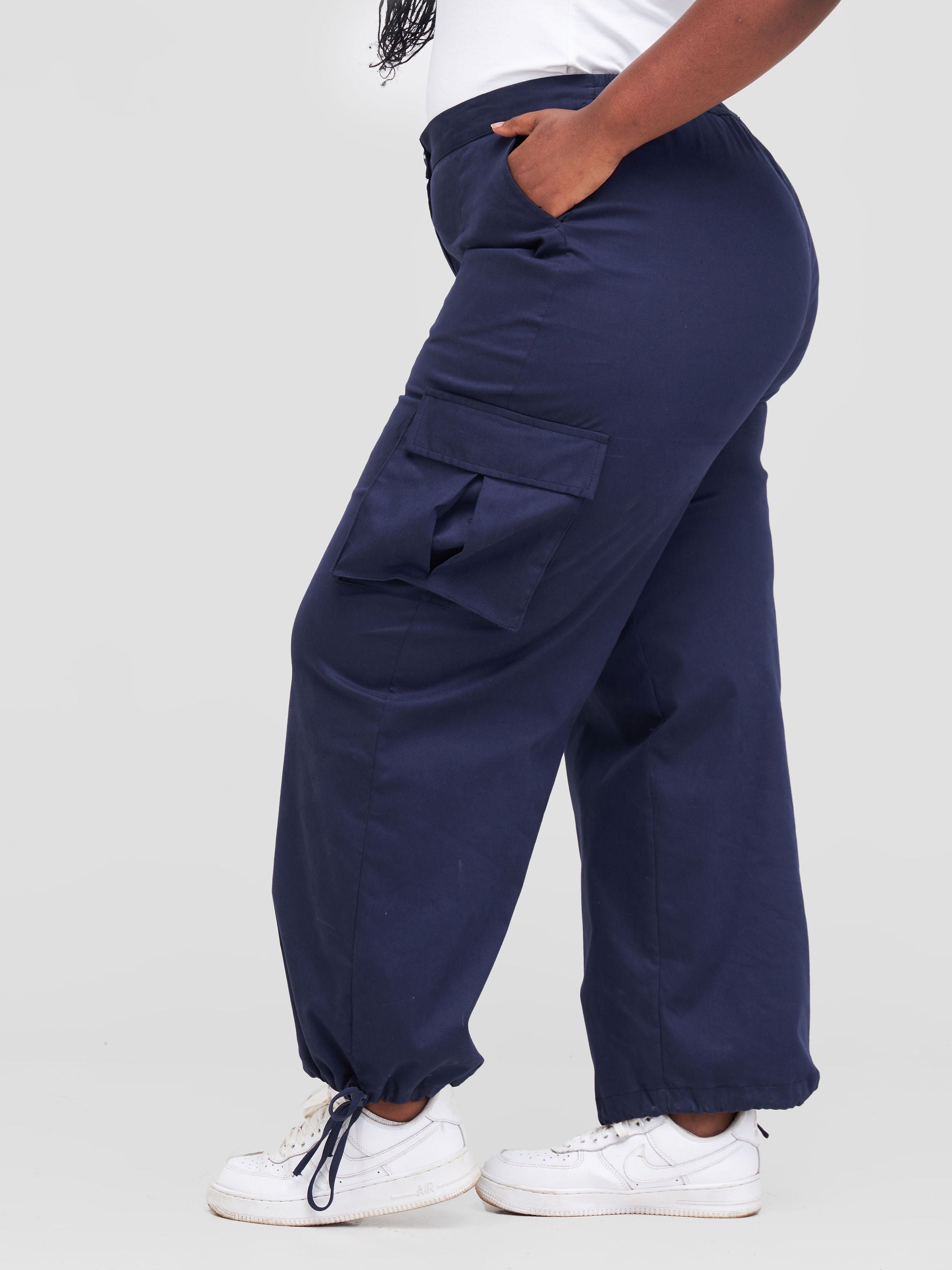 Safari Anga Drawstring Cargo Pants - Navy Blue