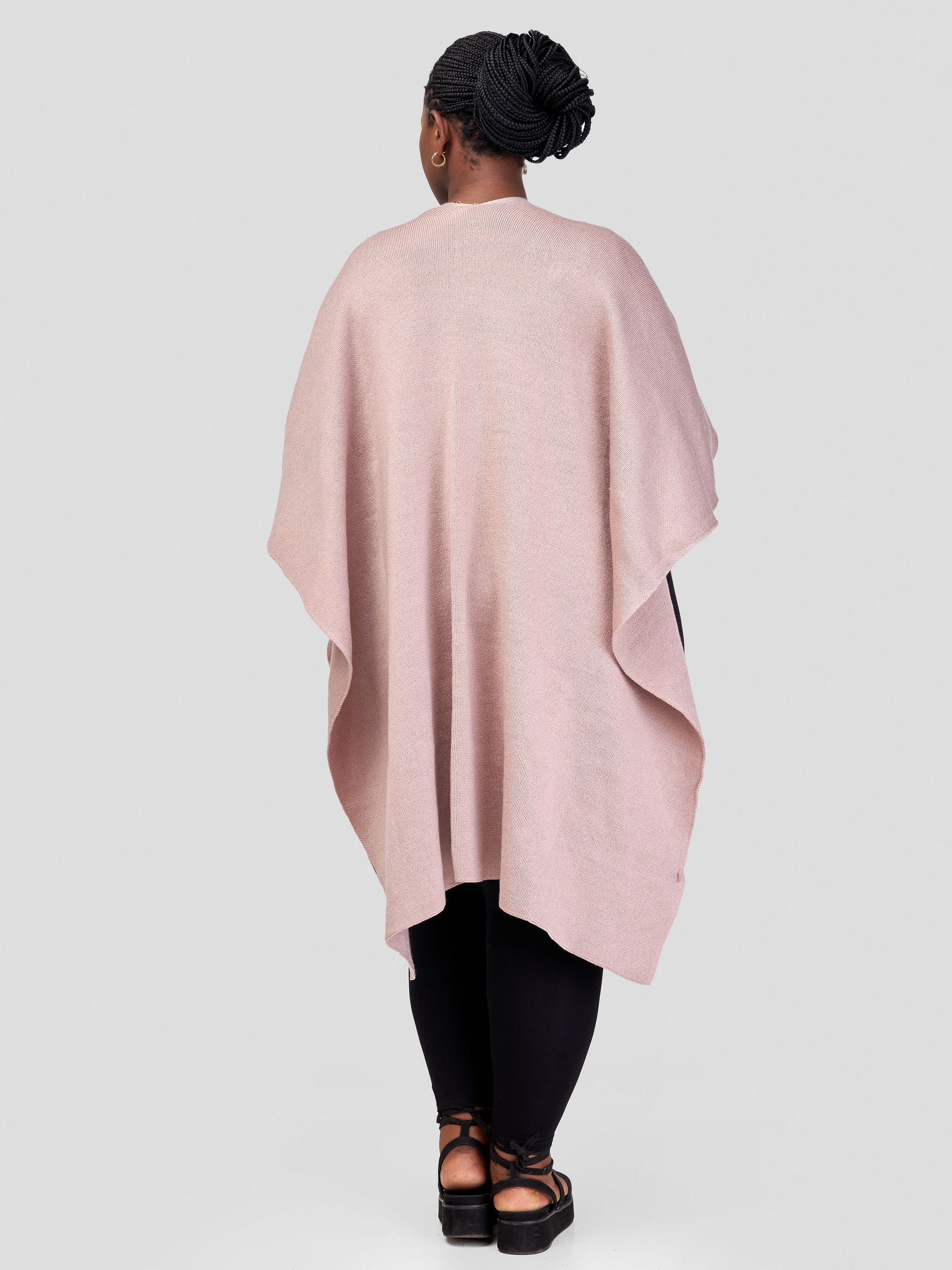 Vivo Basic Double Layered Wrap Poncho (Without Fringe) - Light Taupe