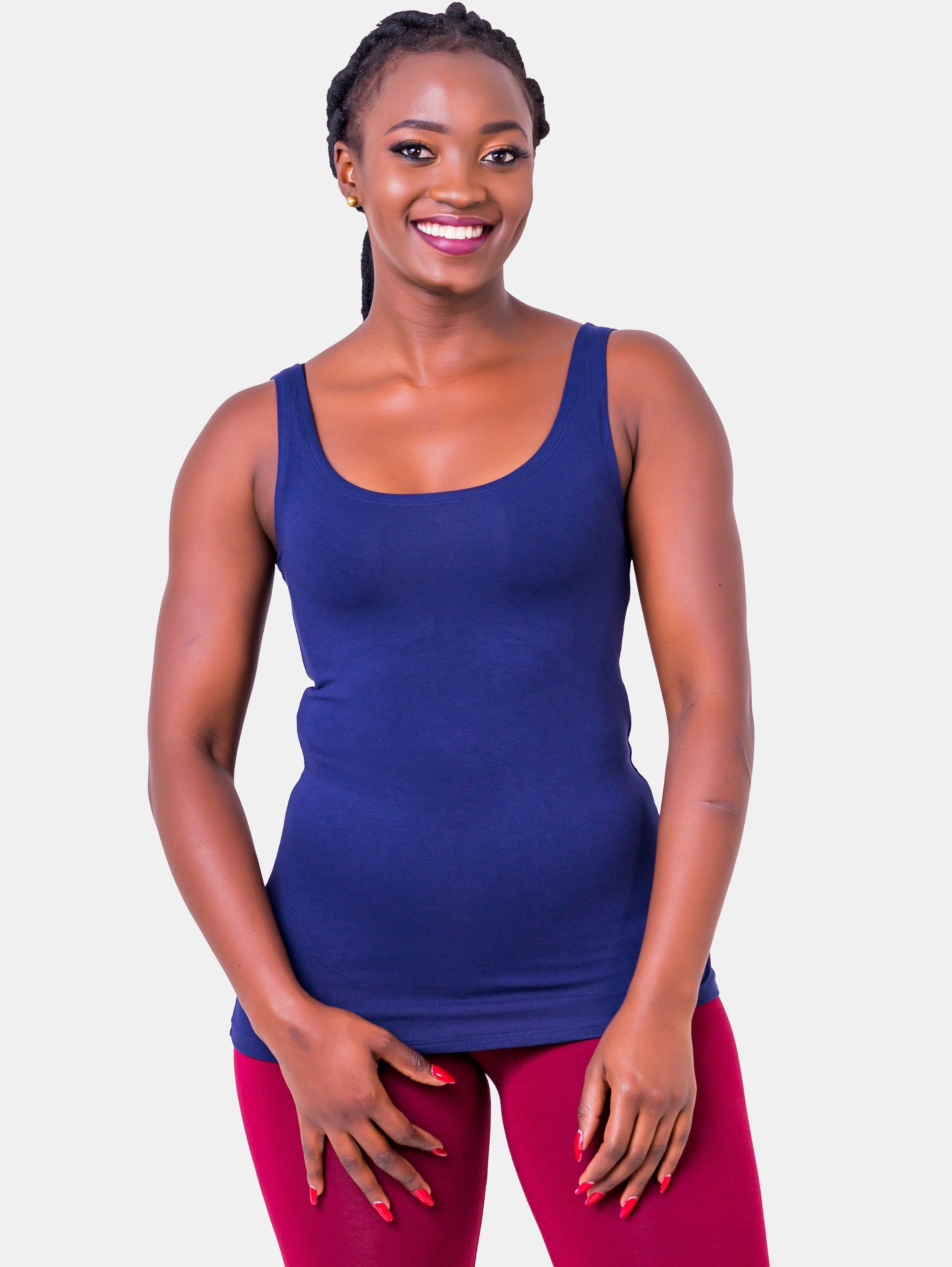 Vivo Basic Tank Tops - Navy Blue - Shop Zetu