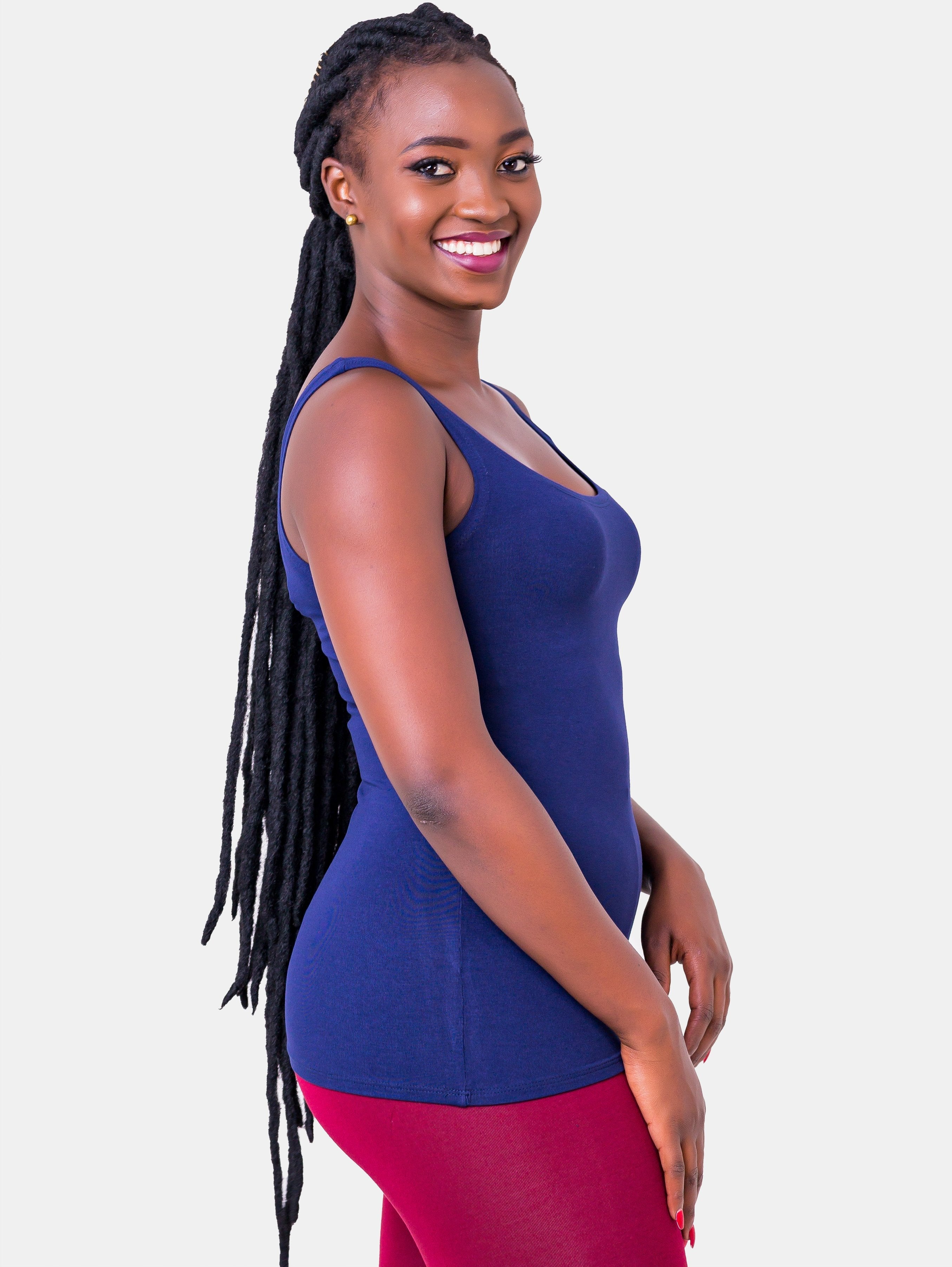 Vivo Basic Tank Tops - Navy Blue - Shop Zetu