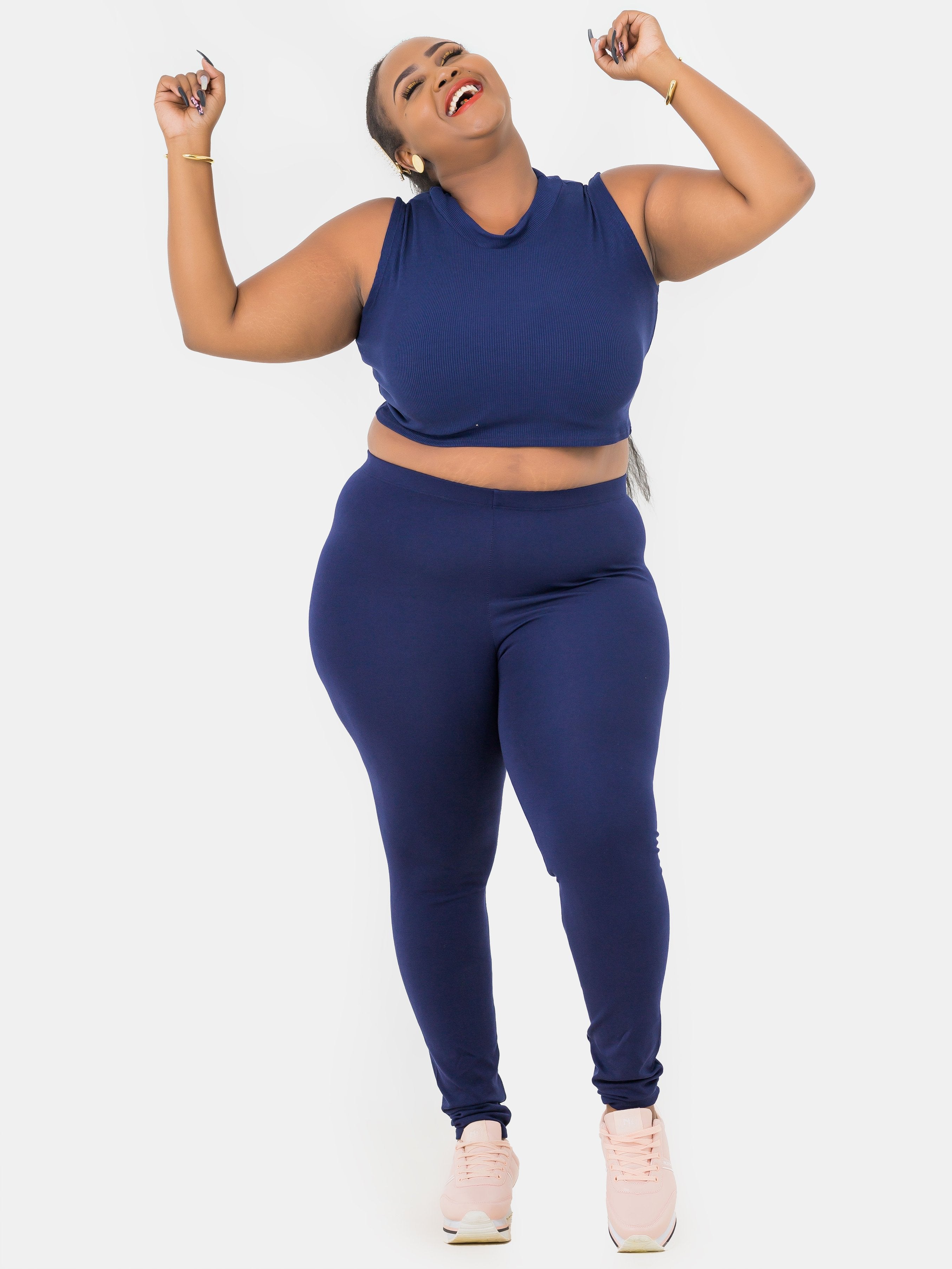 Zoya Full Length Leggings - Navy Blue - Shop Zetu