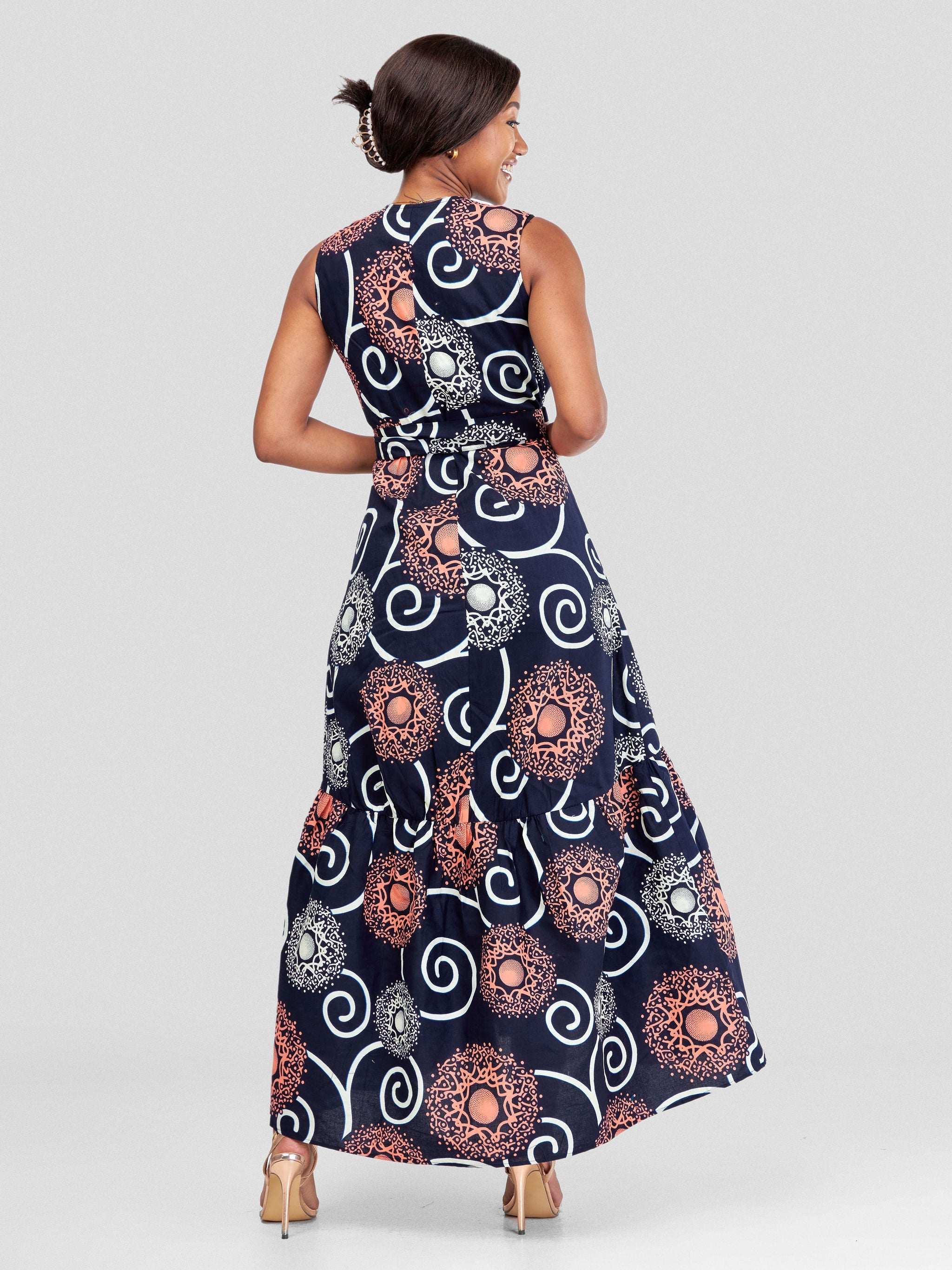 Vivo Naya Sleeveless Wrap Maxi Dress - Duara Print