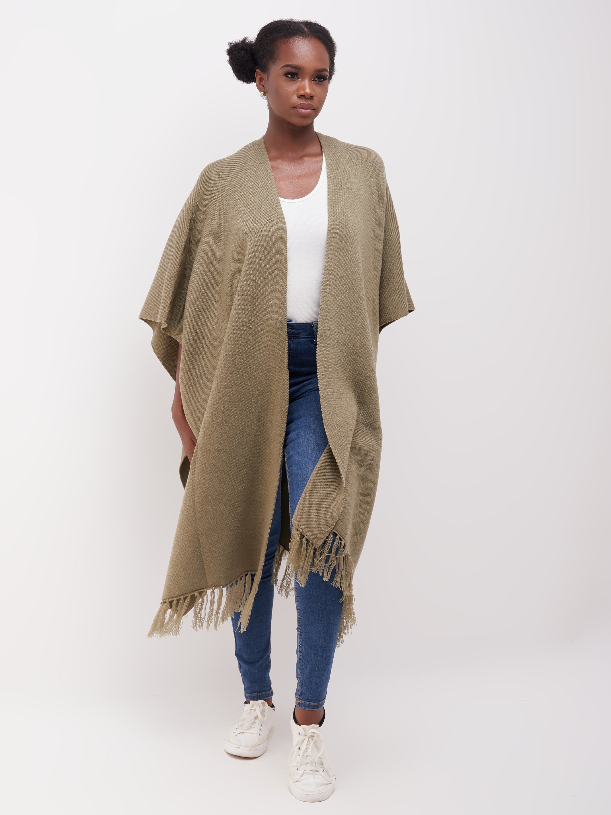 Vivo Basic Double Layered Wrap Poncho - Hunters Green