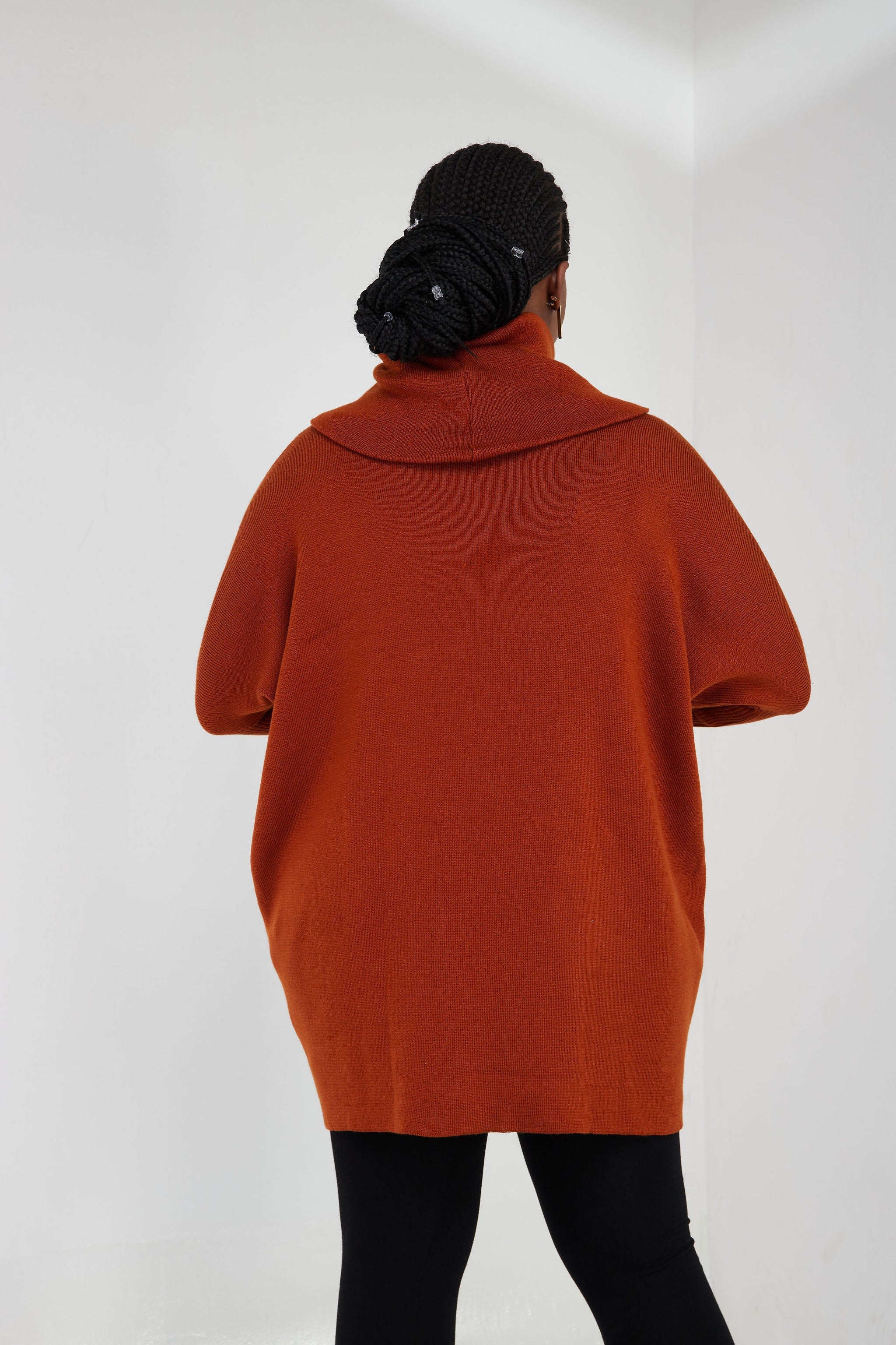 Vivo Cowl Sweater Top - Rust