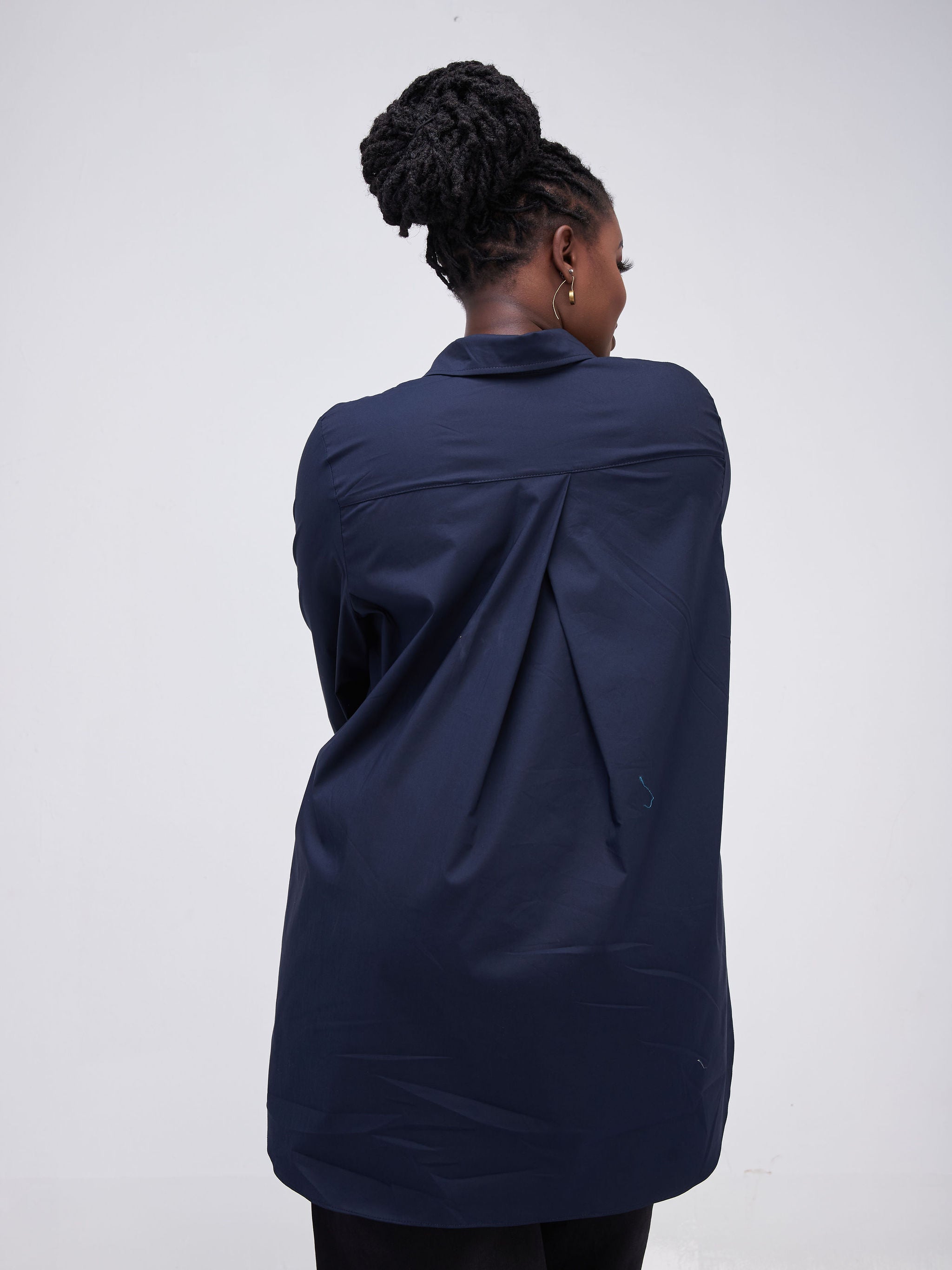 Safari Kaya Long Sleeve Collar Shirt  - Navy