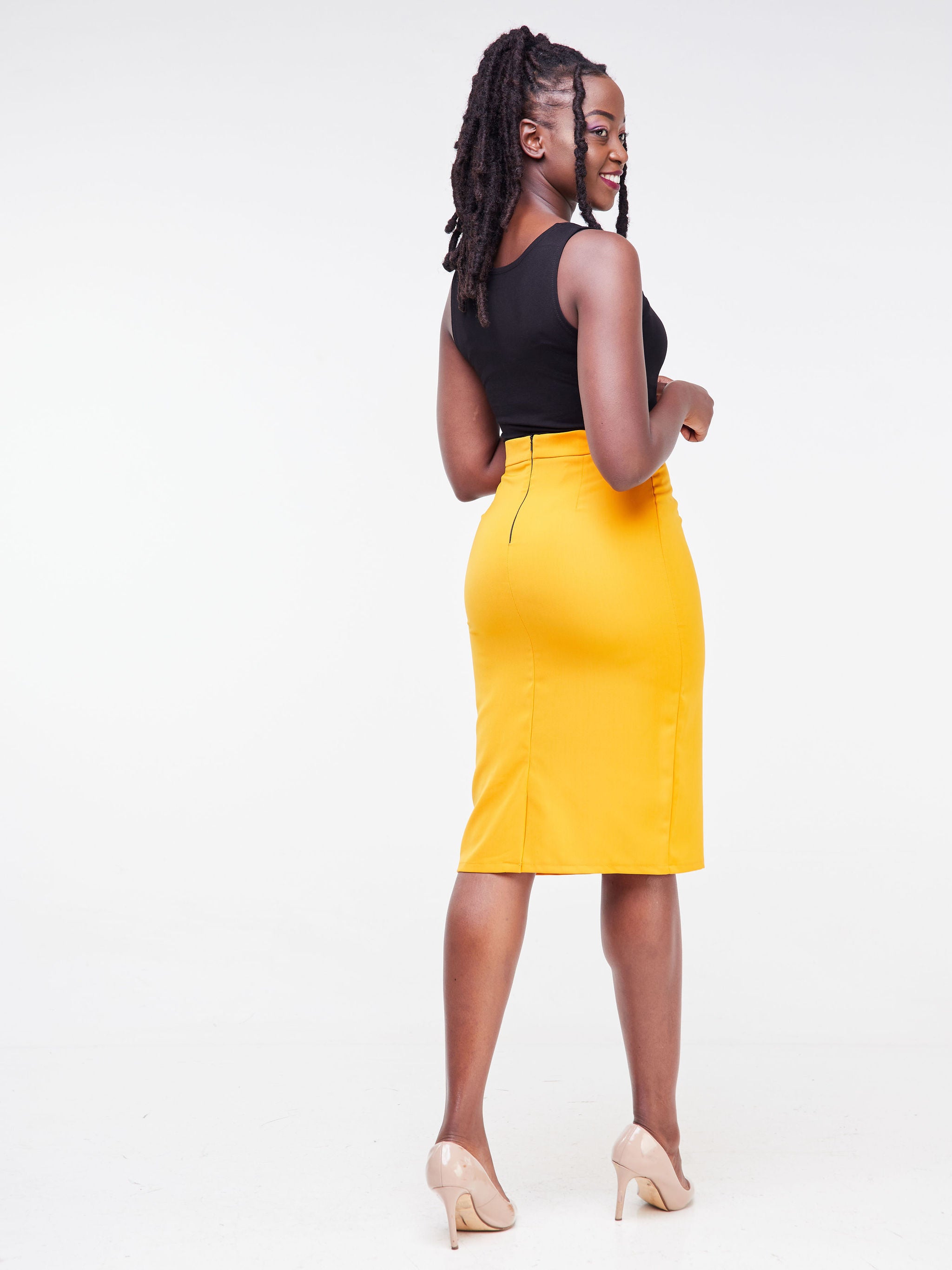 Vivo Fahari Pencil Skirt - Mustard