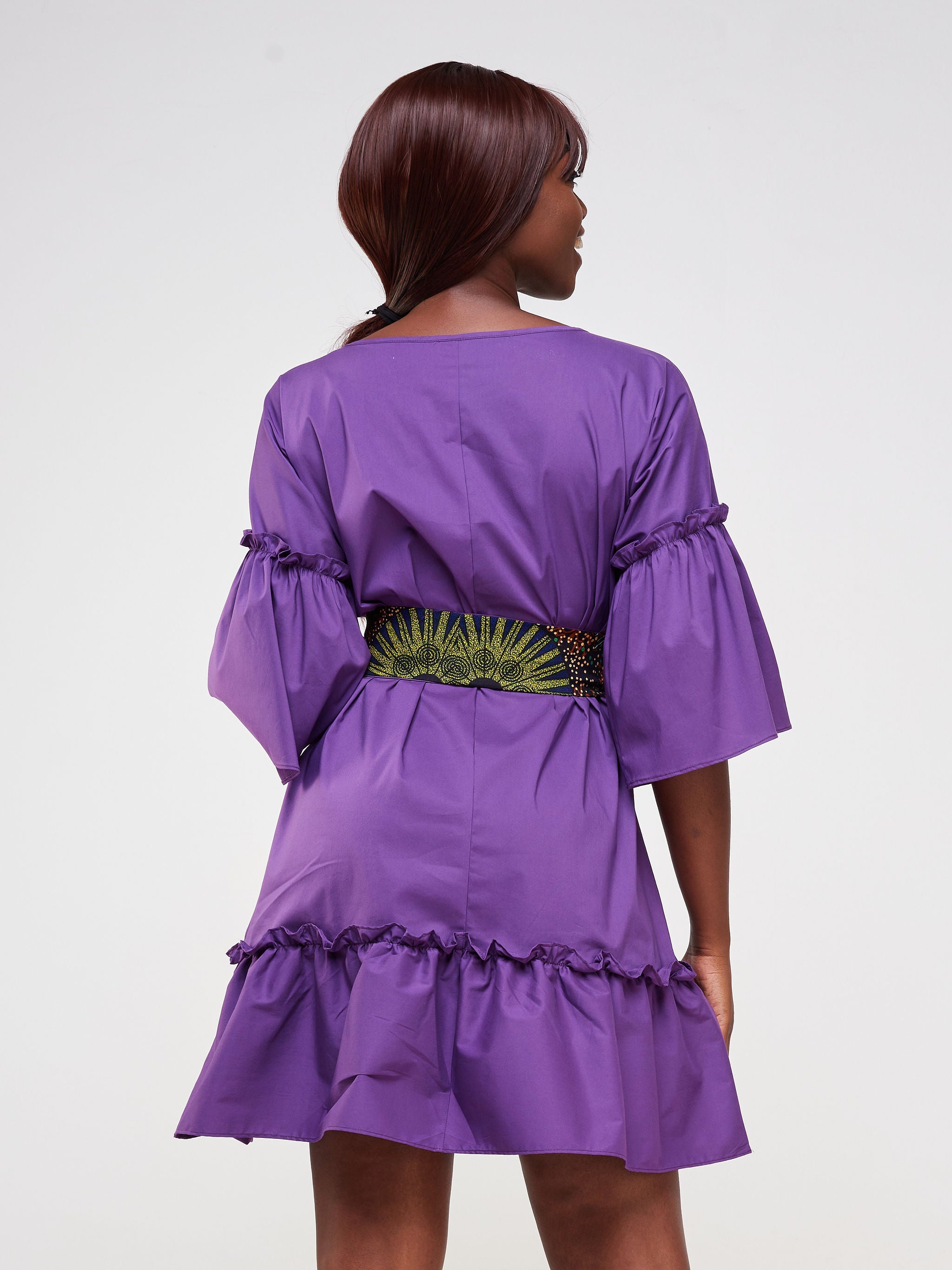 Safari Tawi Flounce Tent Dress - Purple