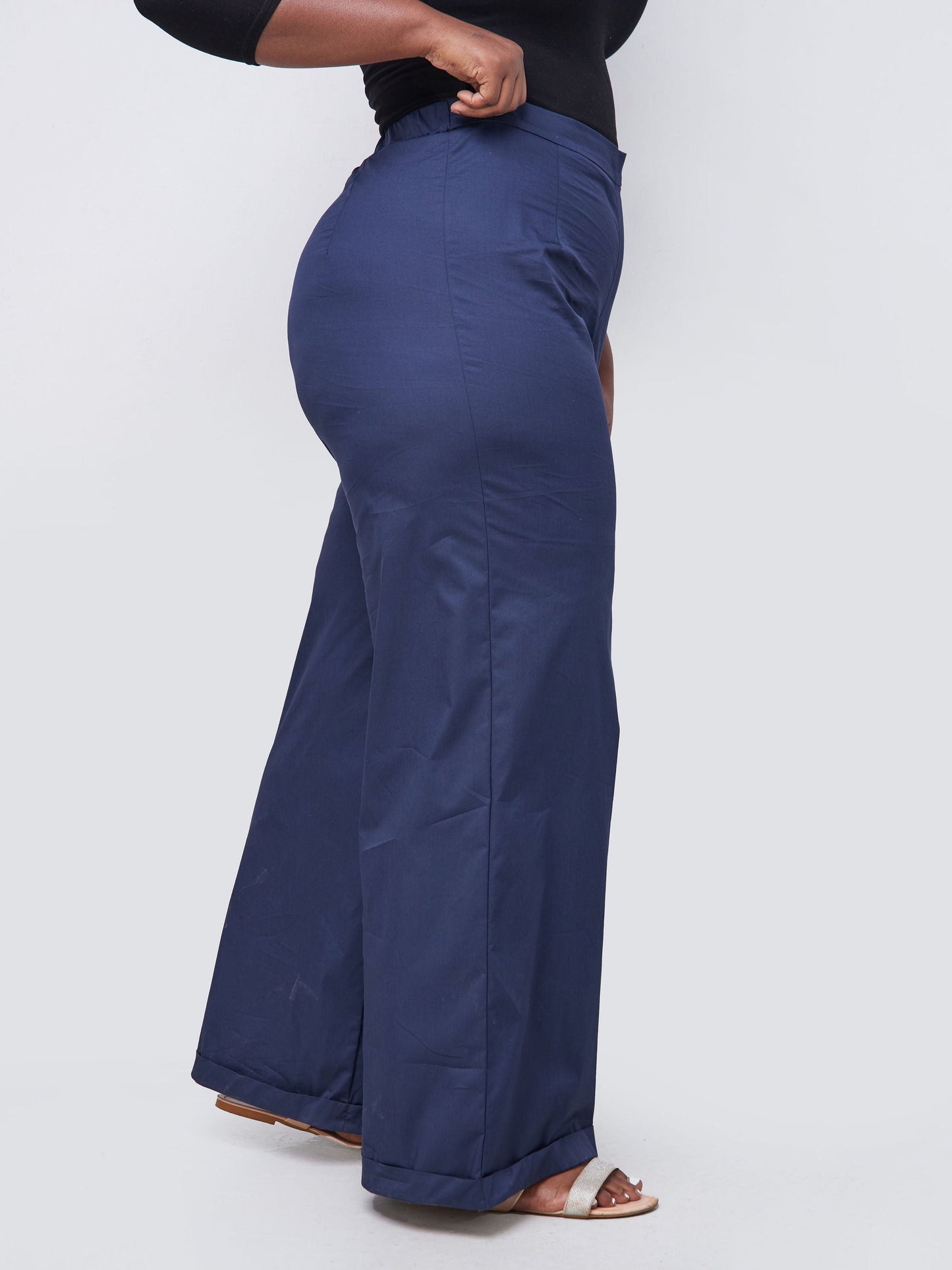 Safari Mali Turn Up Hem Pants - Navy Blue