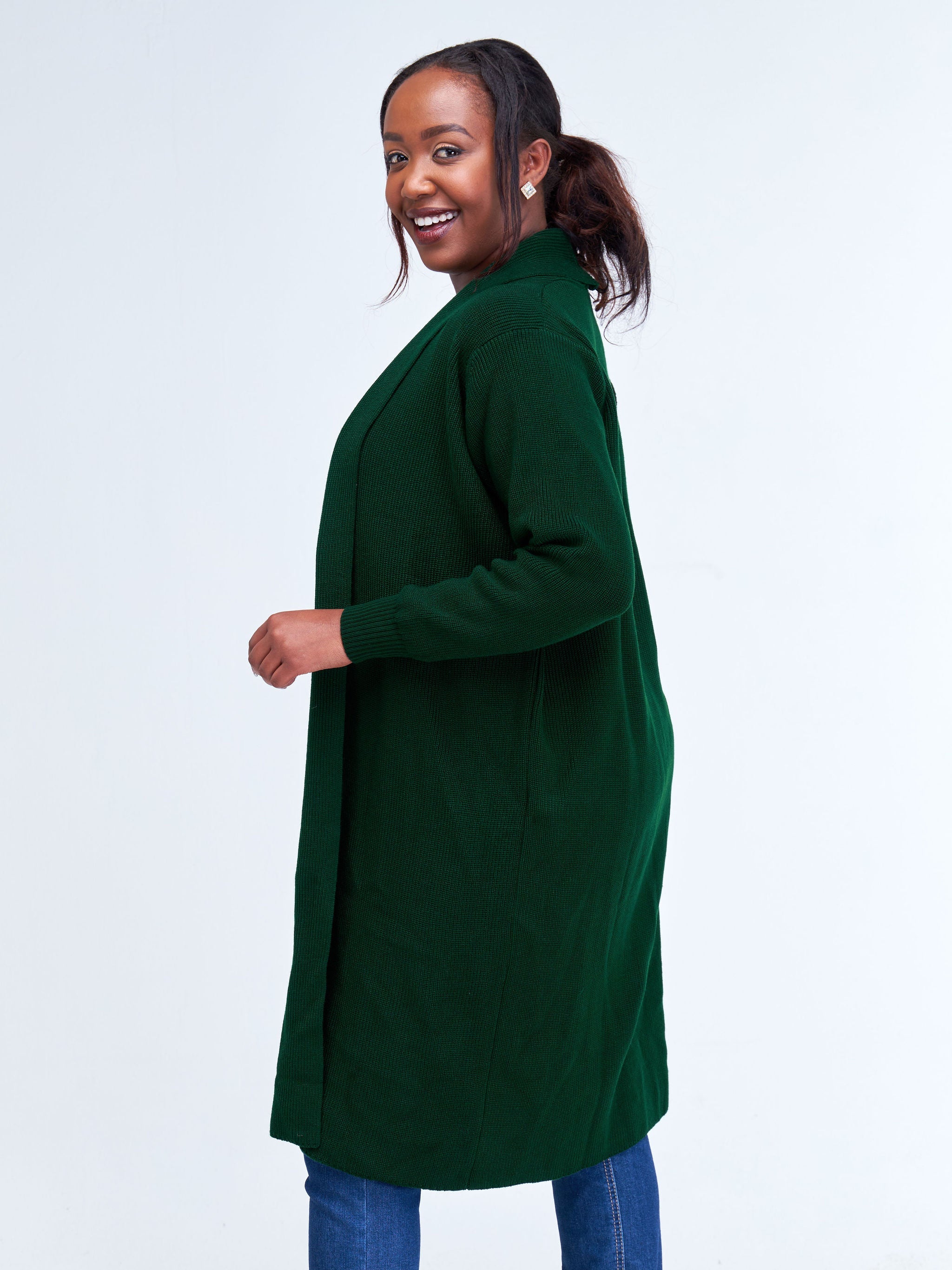 Vivo Long Sleeve Midi Waterfall - Dark Green