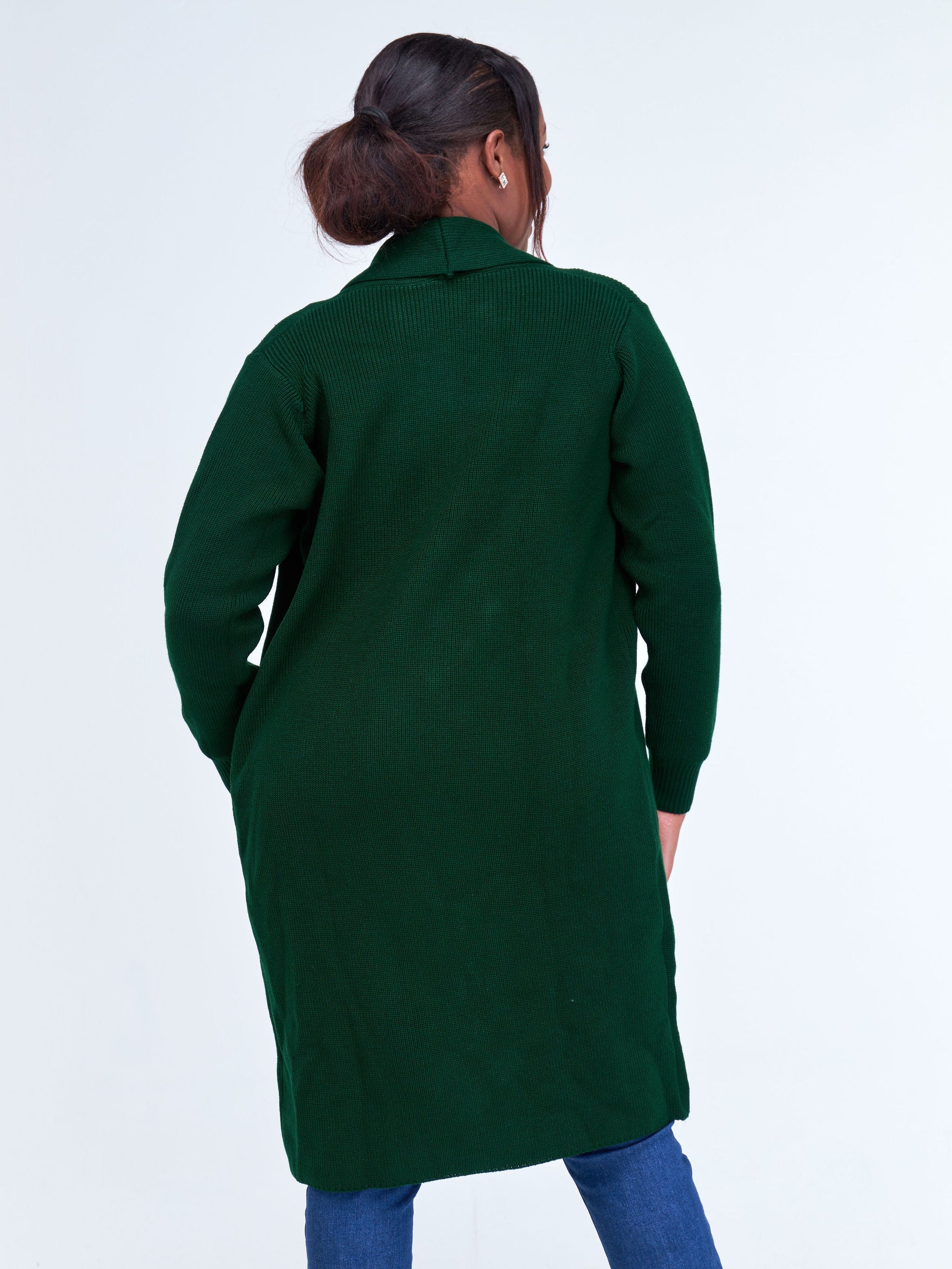 Vivo Long Sleeve Midi Waterfall - Dark Green