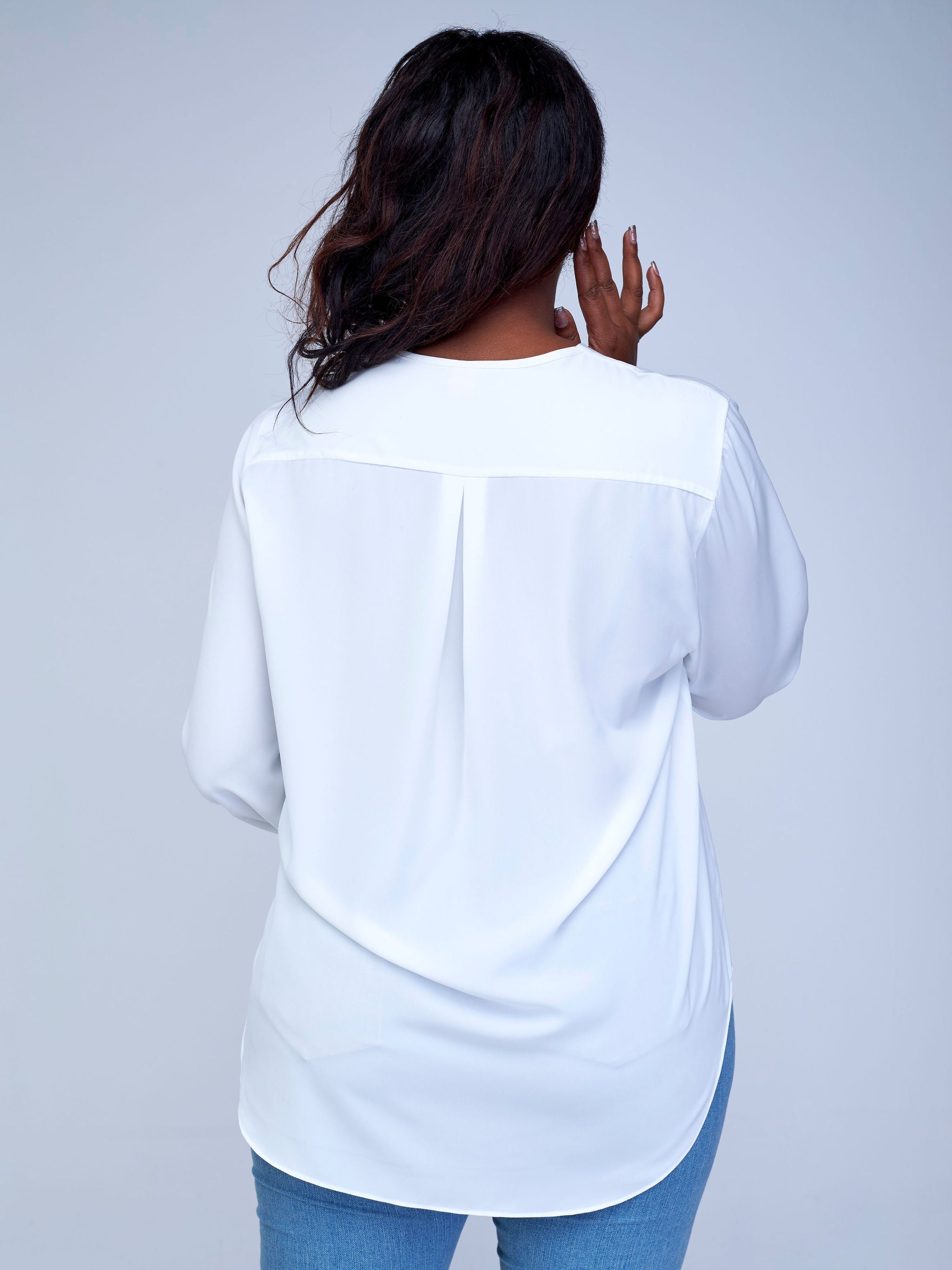 Vivo Dua Long Bishop Sleeve Top - White