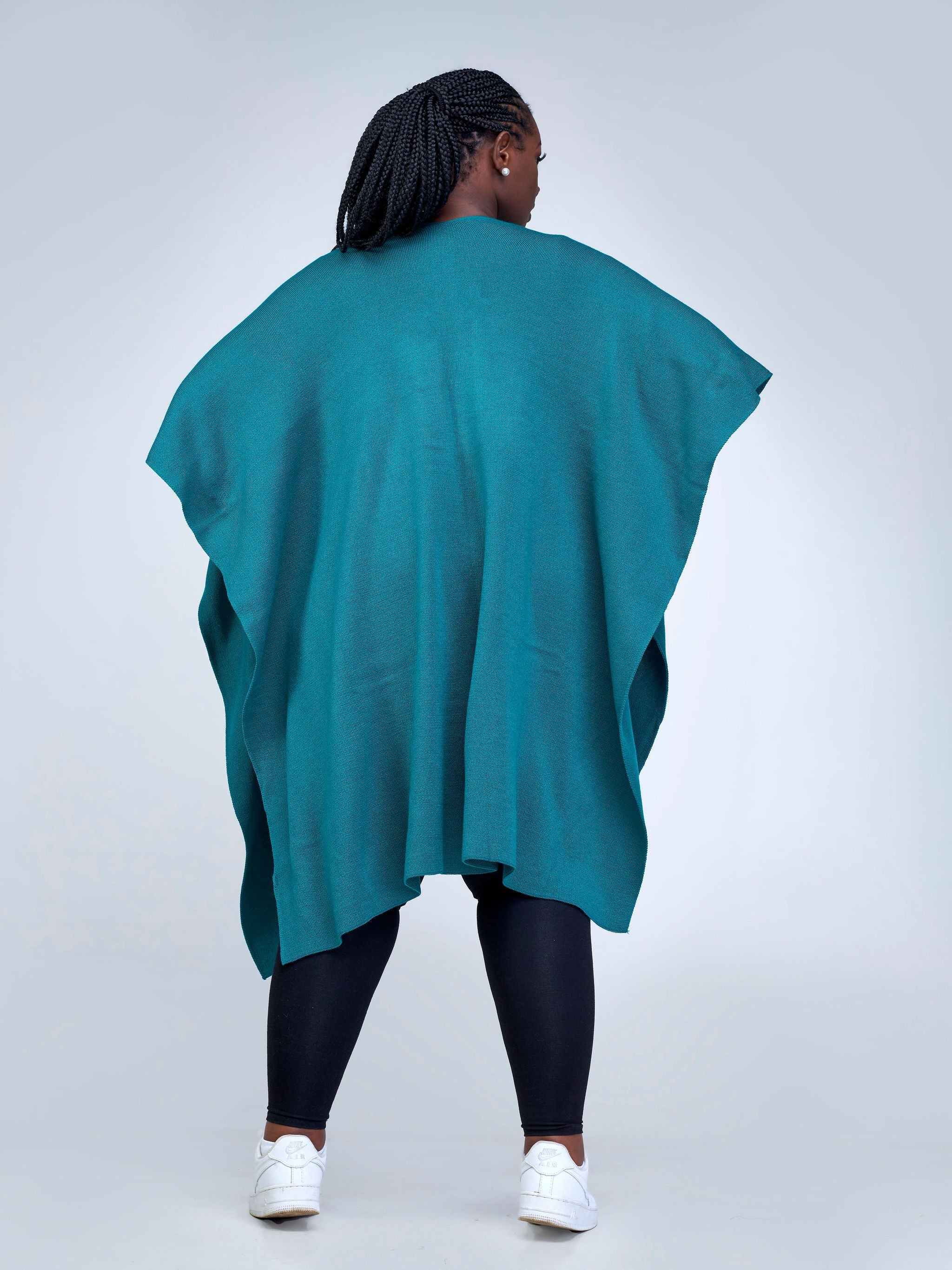 Vivo Basic Double Layered Wrap Poncho (Without Fringe) - Teal