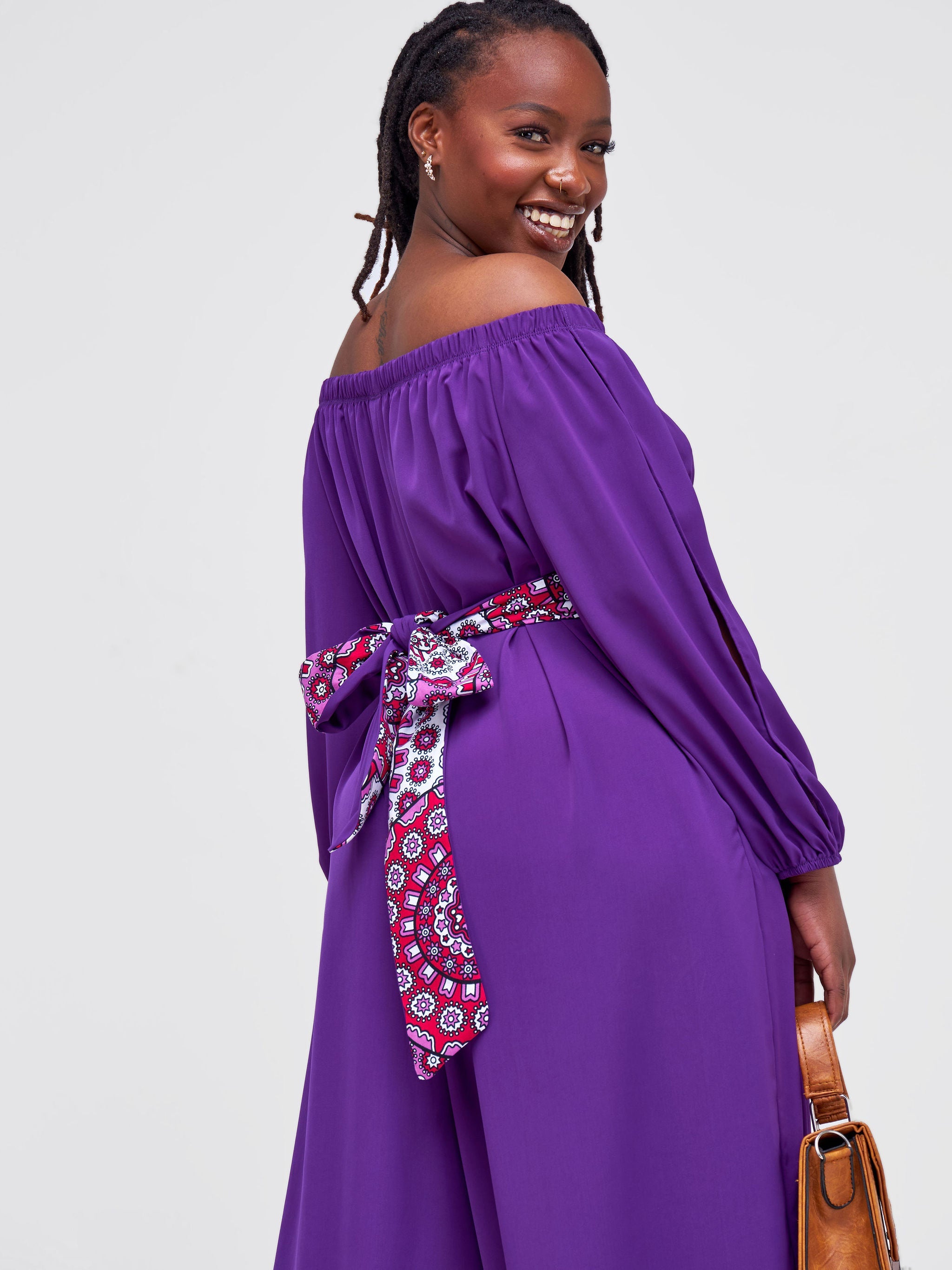 Vivo Yumi Off Shoulder Jumpsuit - Purple