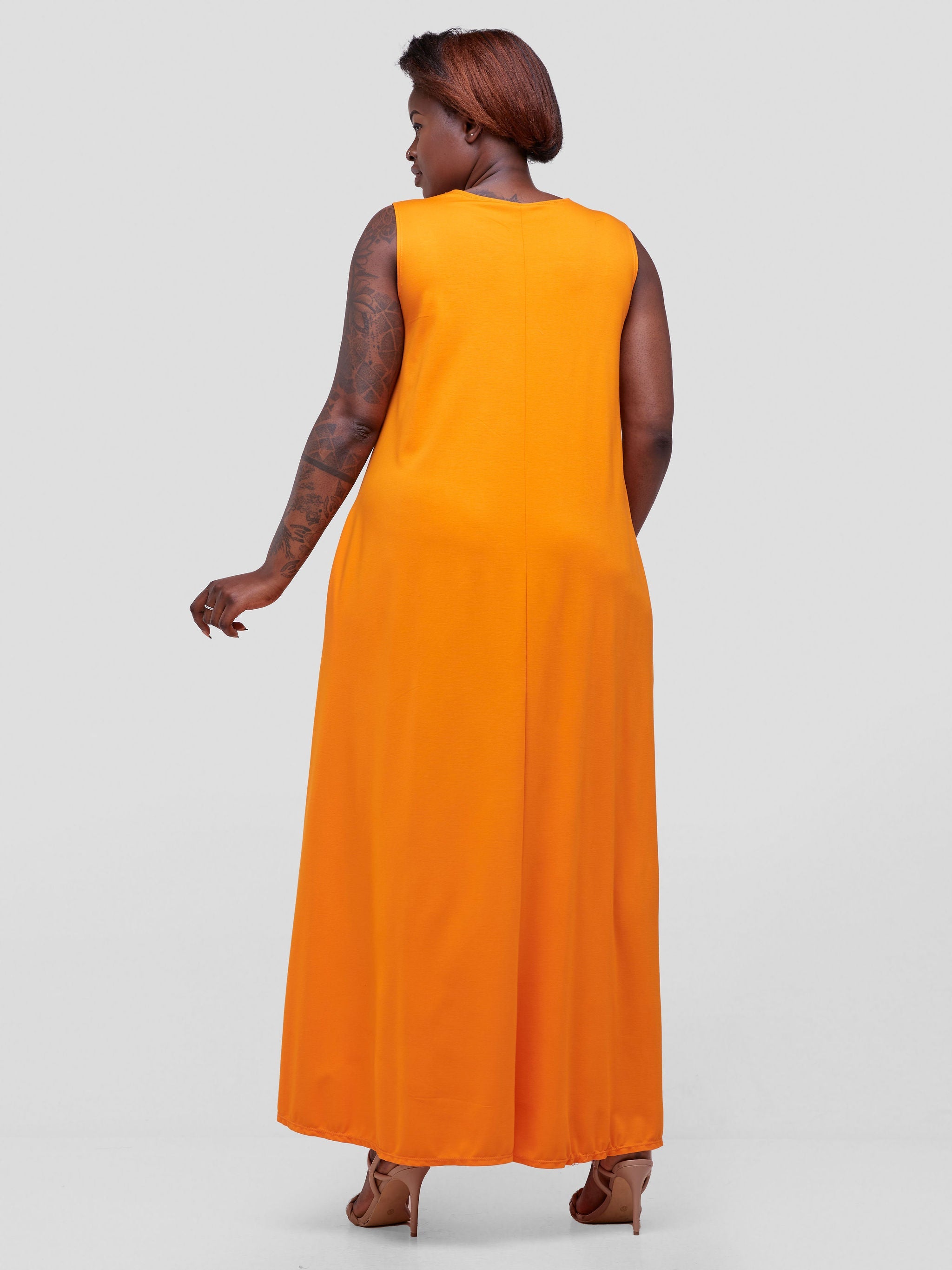 Vivo Basic Sleeveless Kena Tent Maxi Dress - Marigold