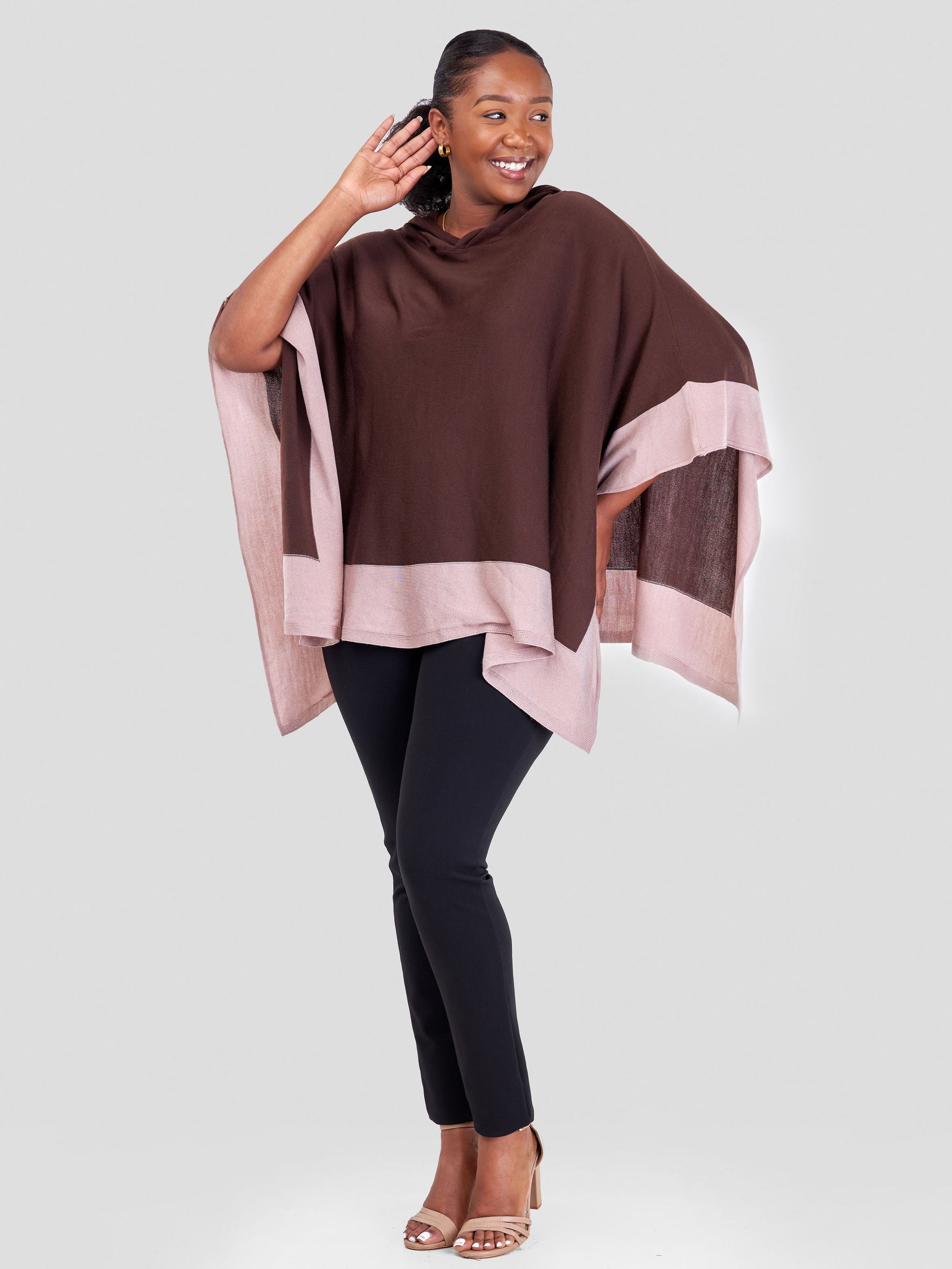 Vivo Basic Dada Poncho - Chocolate / Light Taupe