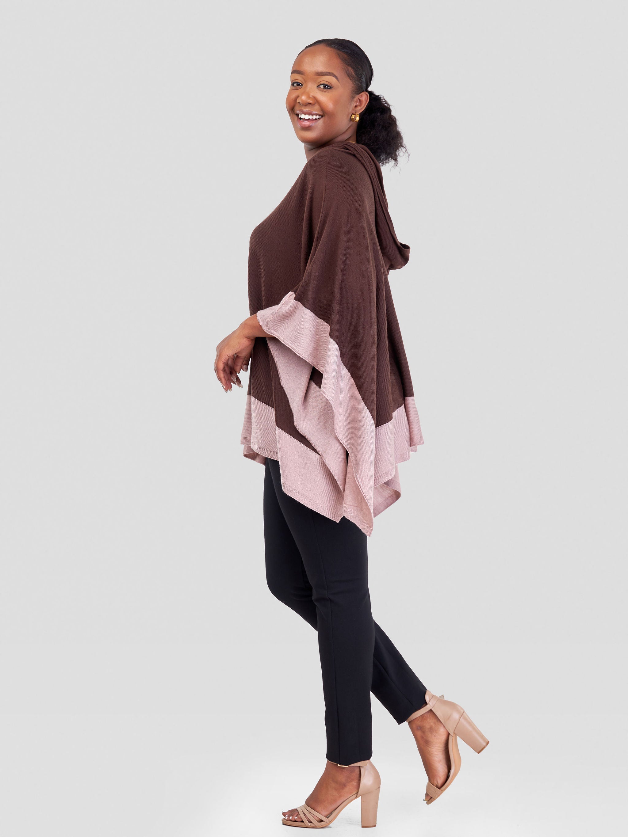 Vivo Basic Dada Poncho - Chocolate / Light Taupe