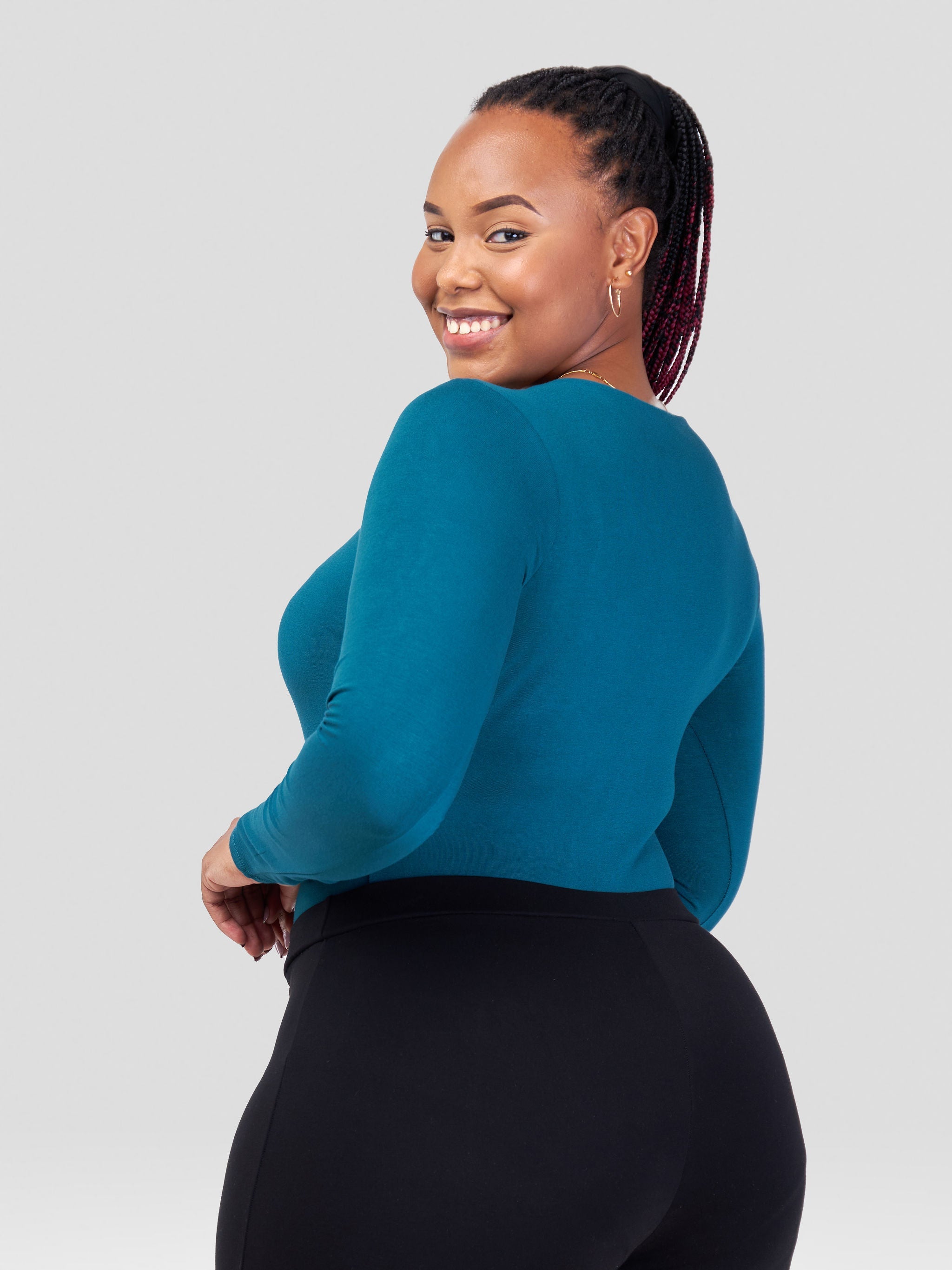 Vivo Basic Double Layered Long Sleeved Bodysuit - Deep Teal