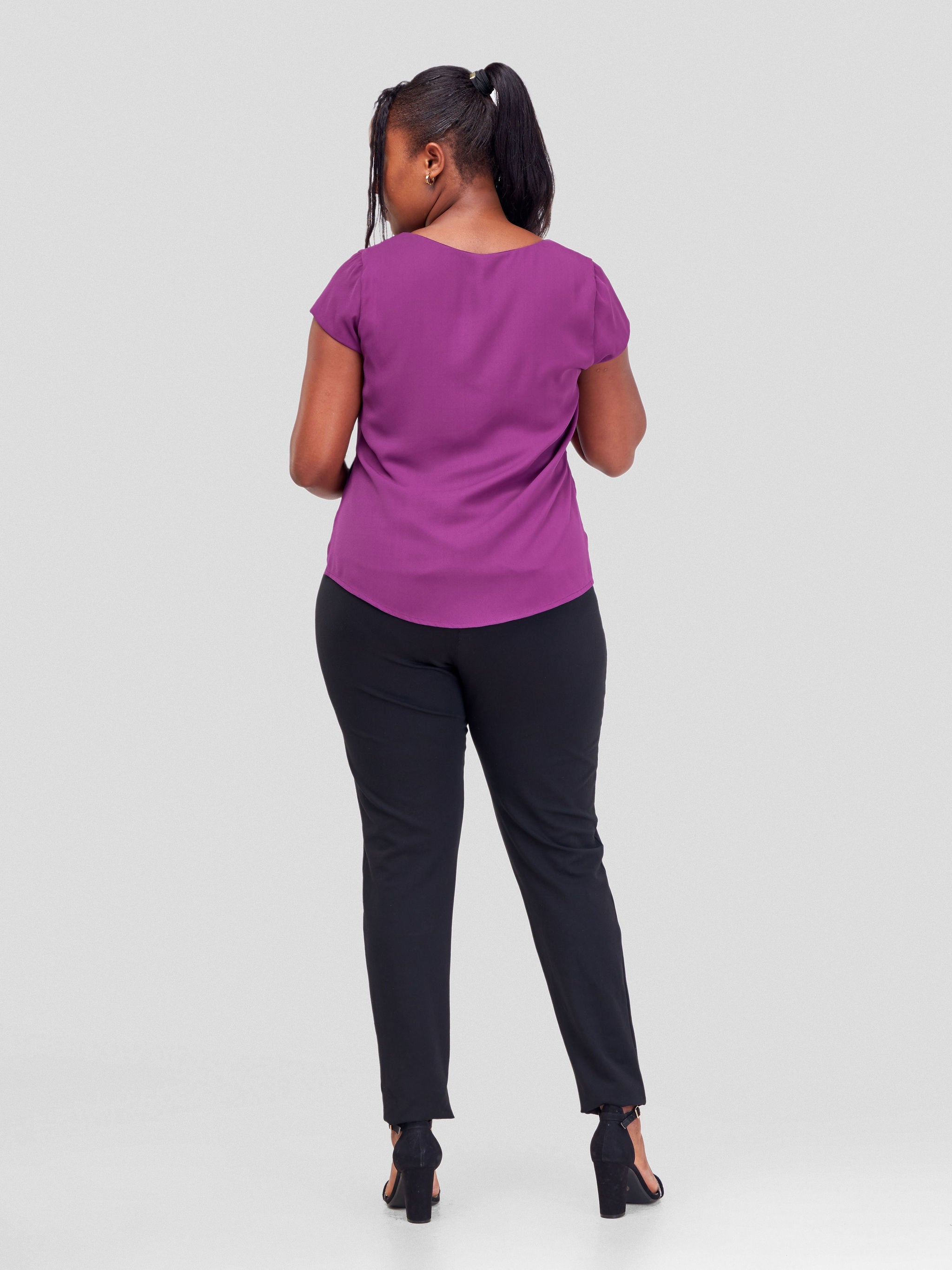 Vivo Amara Cap Sleeve Layered Top - Purple