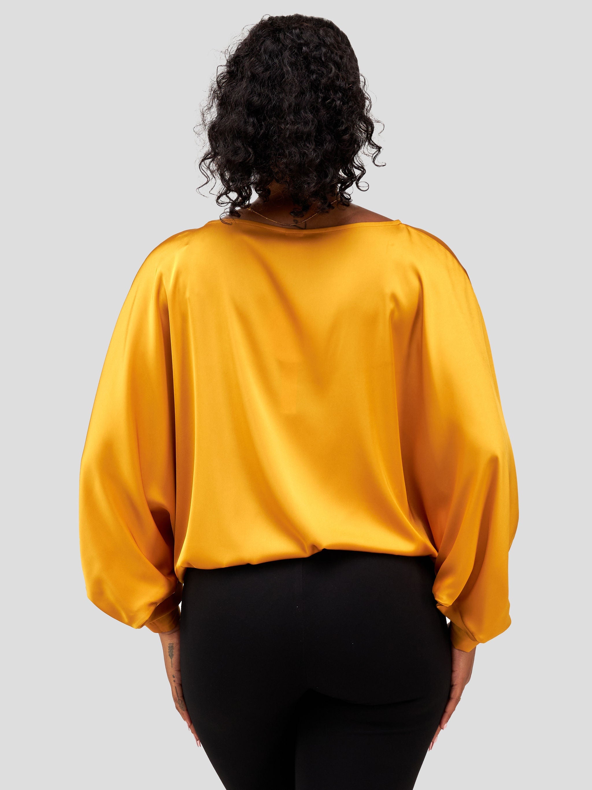 Vivo Sawari Crossed Cuff Batwing Top - Mustard