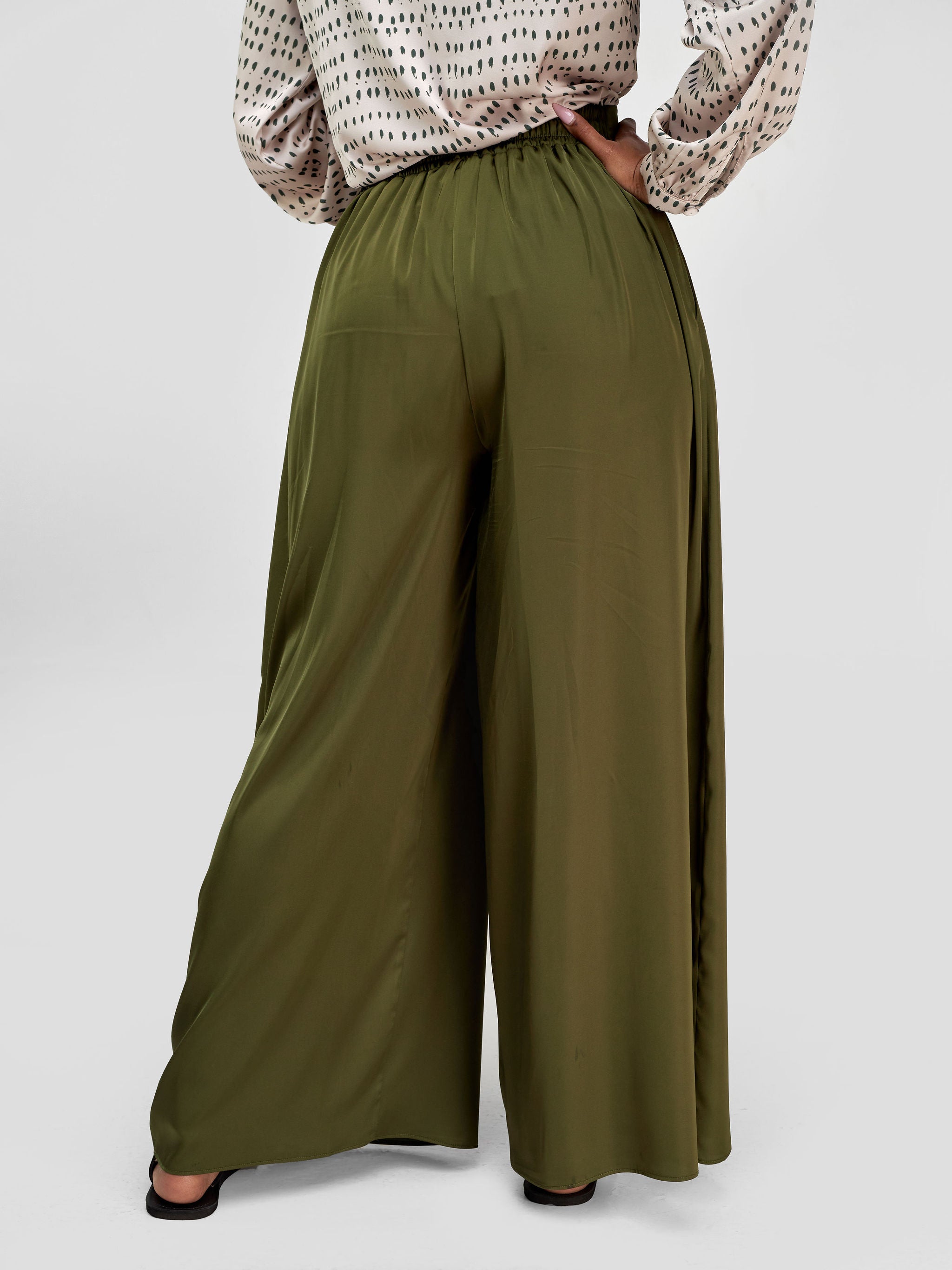 Vivo Lani High Waist Wide Leg Pants - Hunters Green