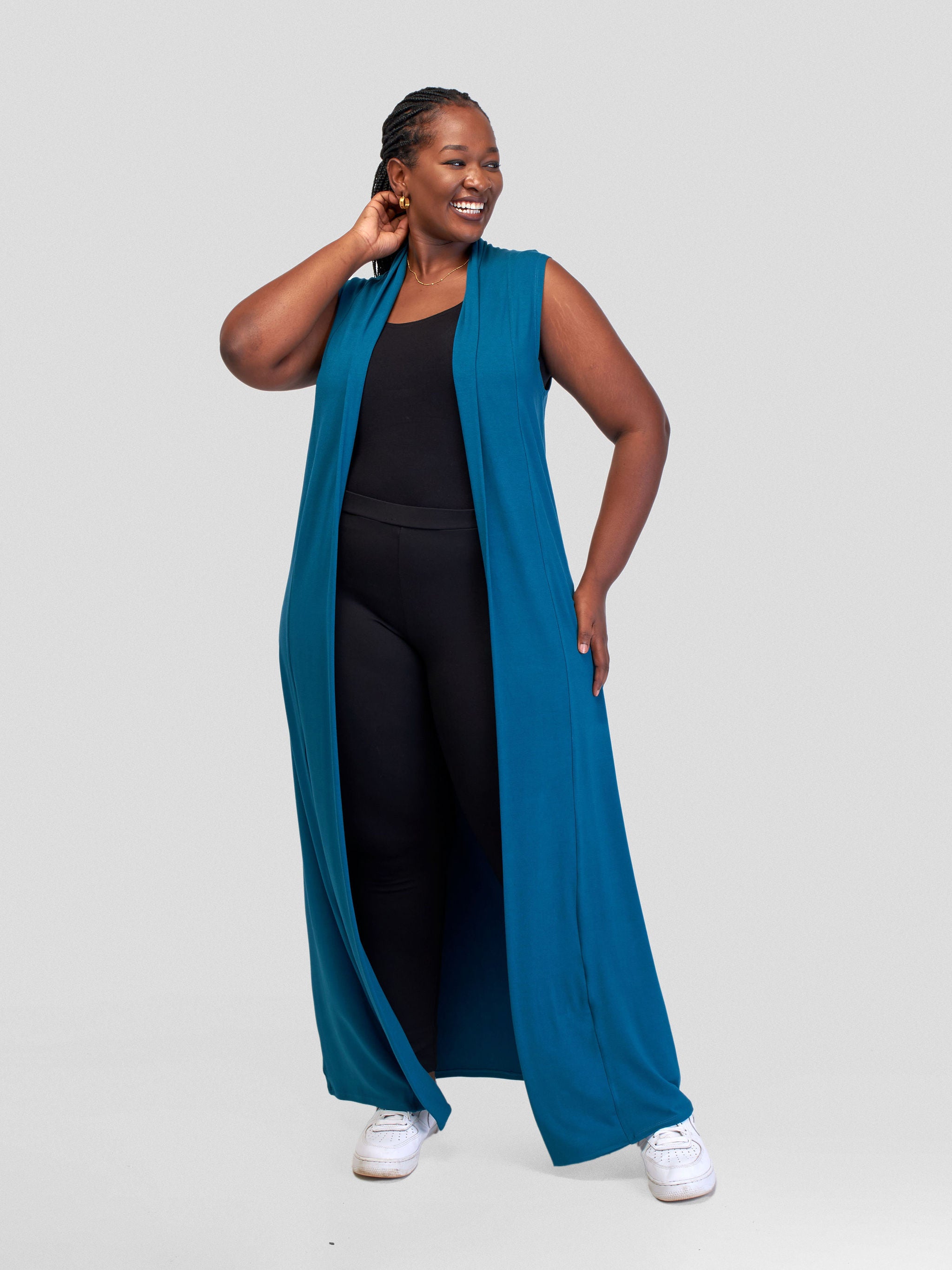 Vivo Basic Sleeveless Extra Long Lily Waterfall - Deep Teal