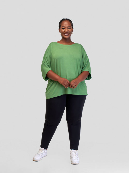 Vivo Basic Sienna Jersey Top - Green