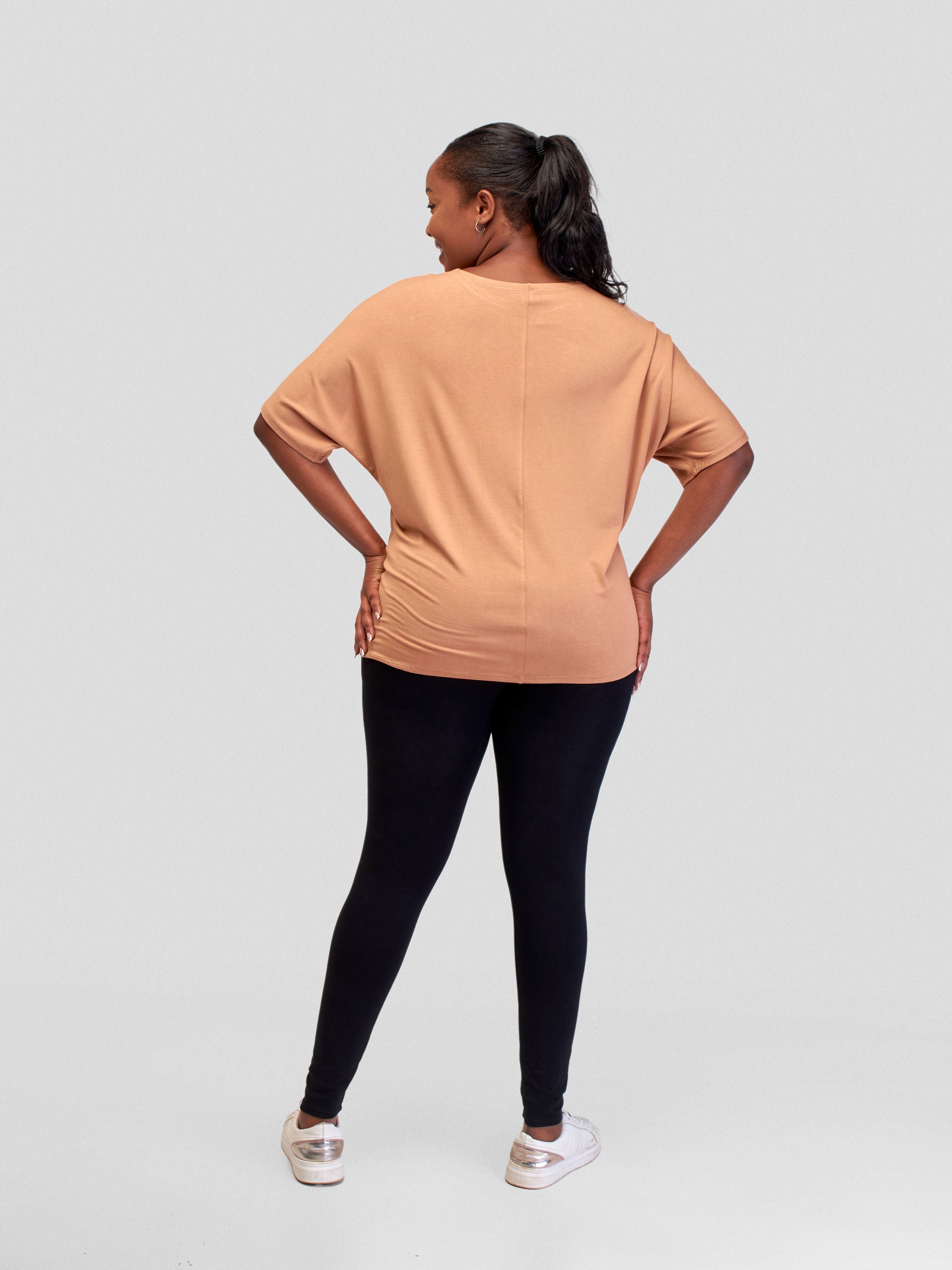 Vivo Basic Sienna Jersey Top - Tan