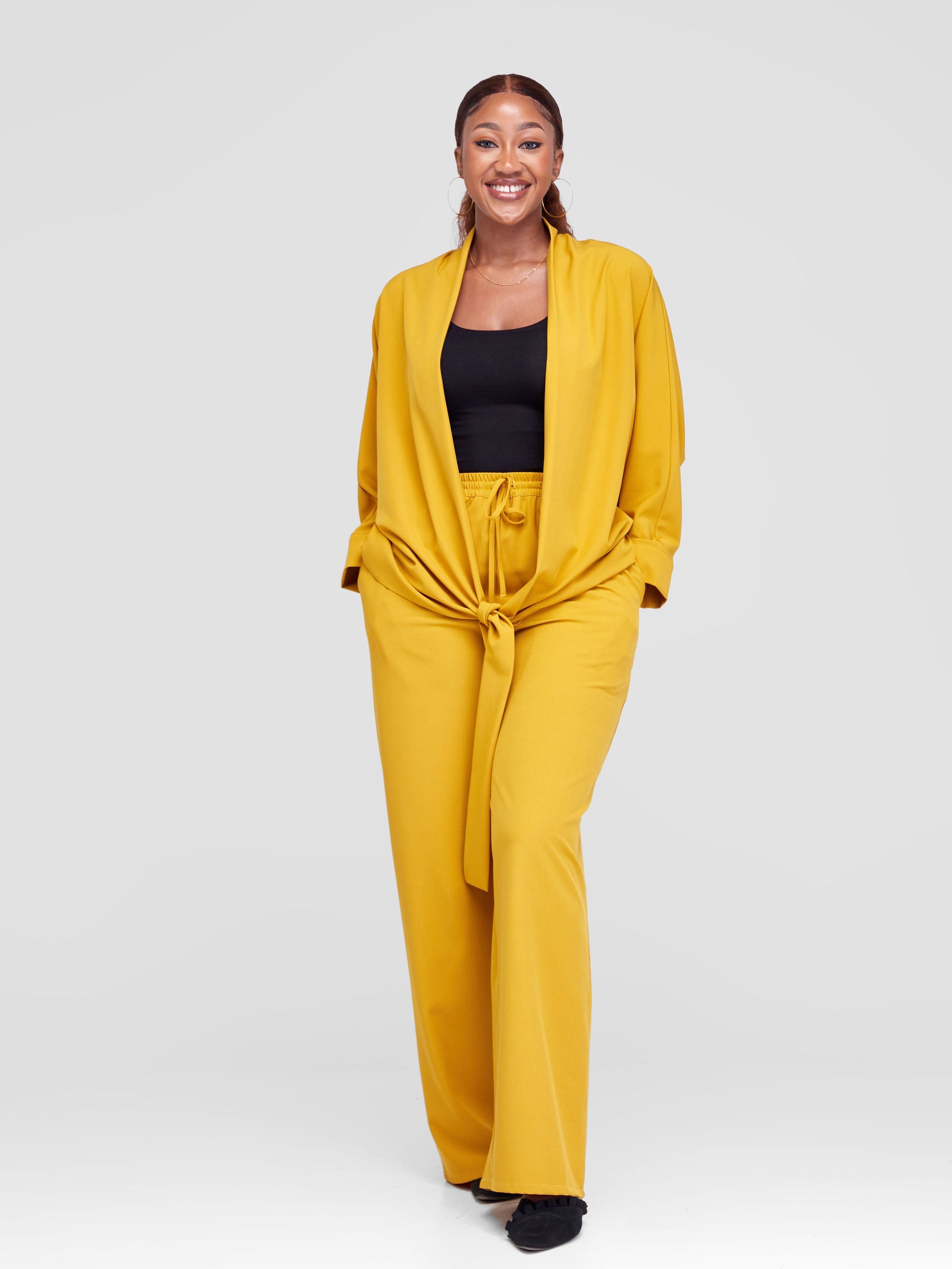 Vivo Zahari  Dolman Tie Kimono - Mustard