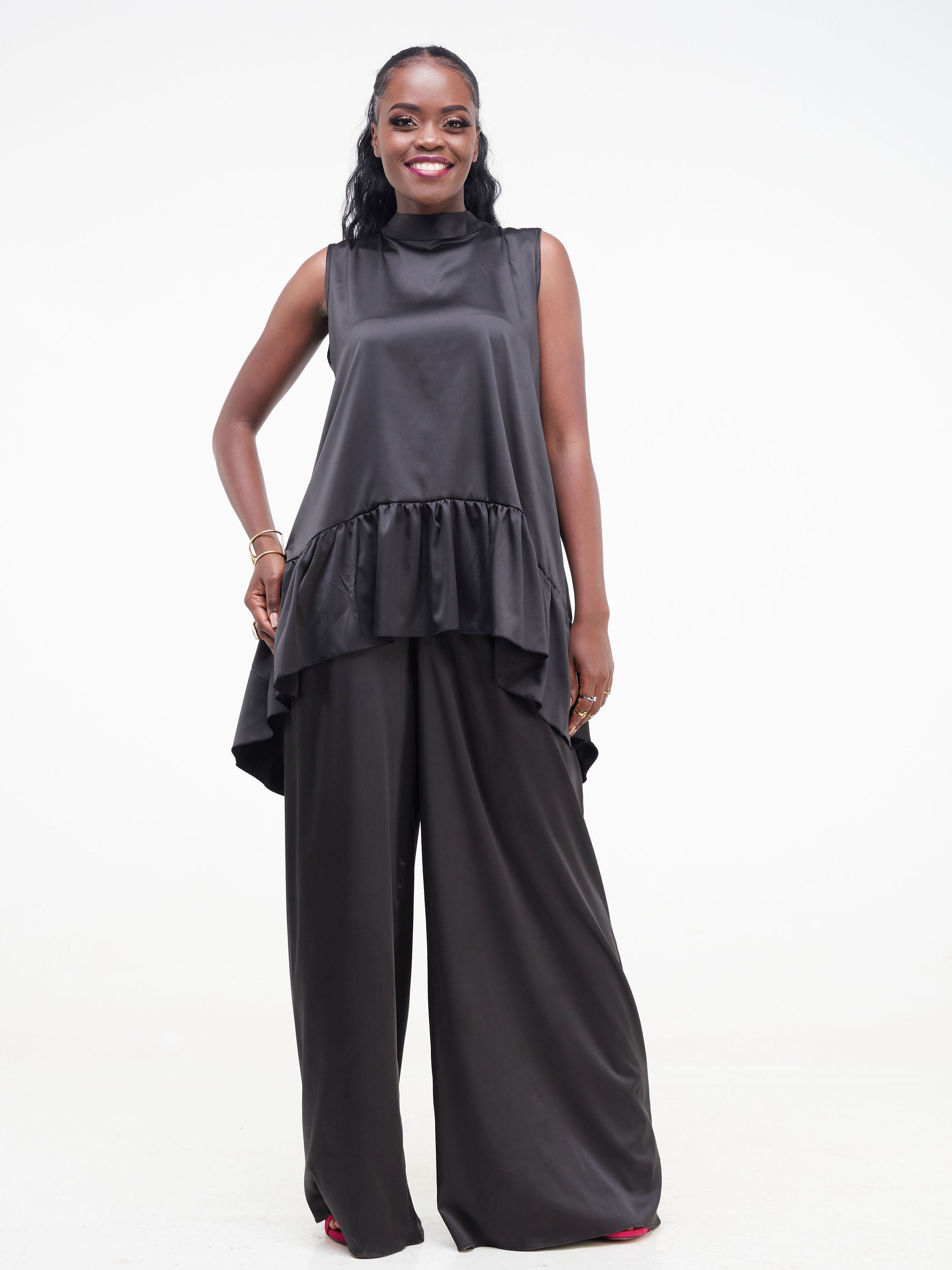 Vivo Fara Wide Leg Pants - Black