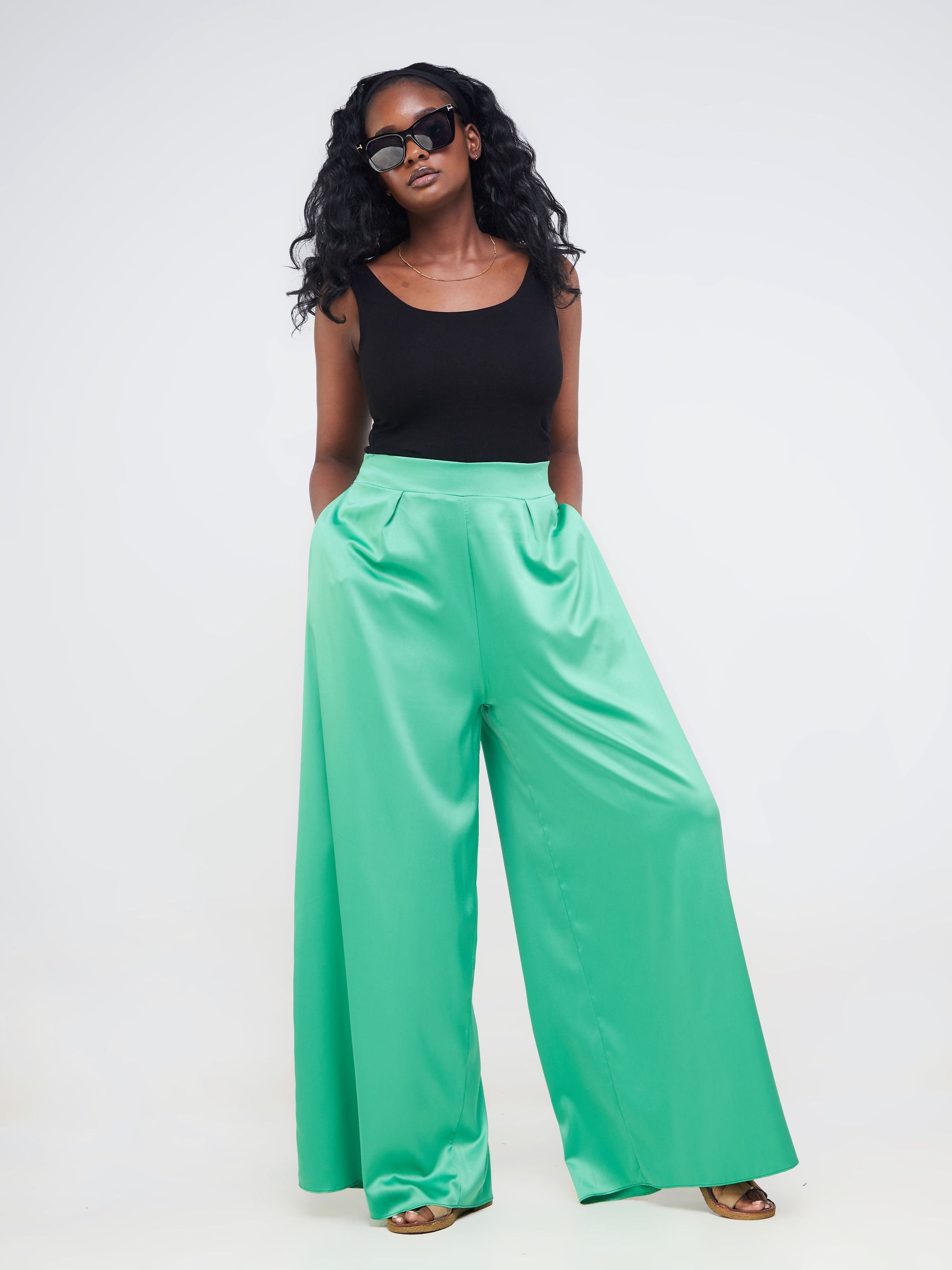 Vivo Fara Wide Leg Pants - Green