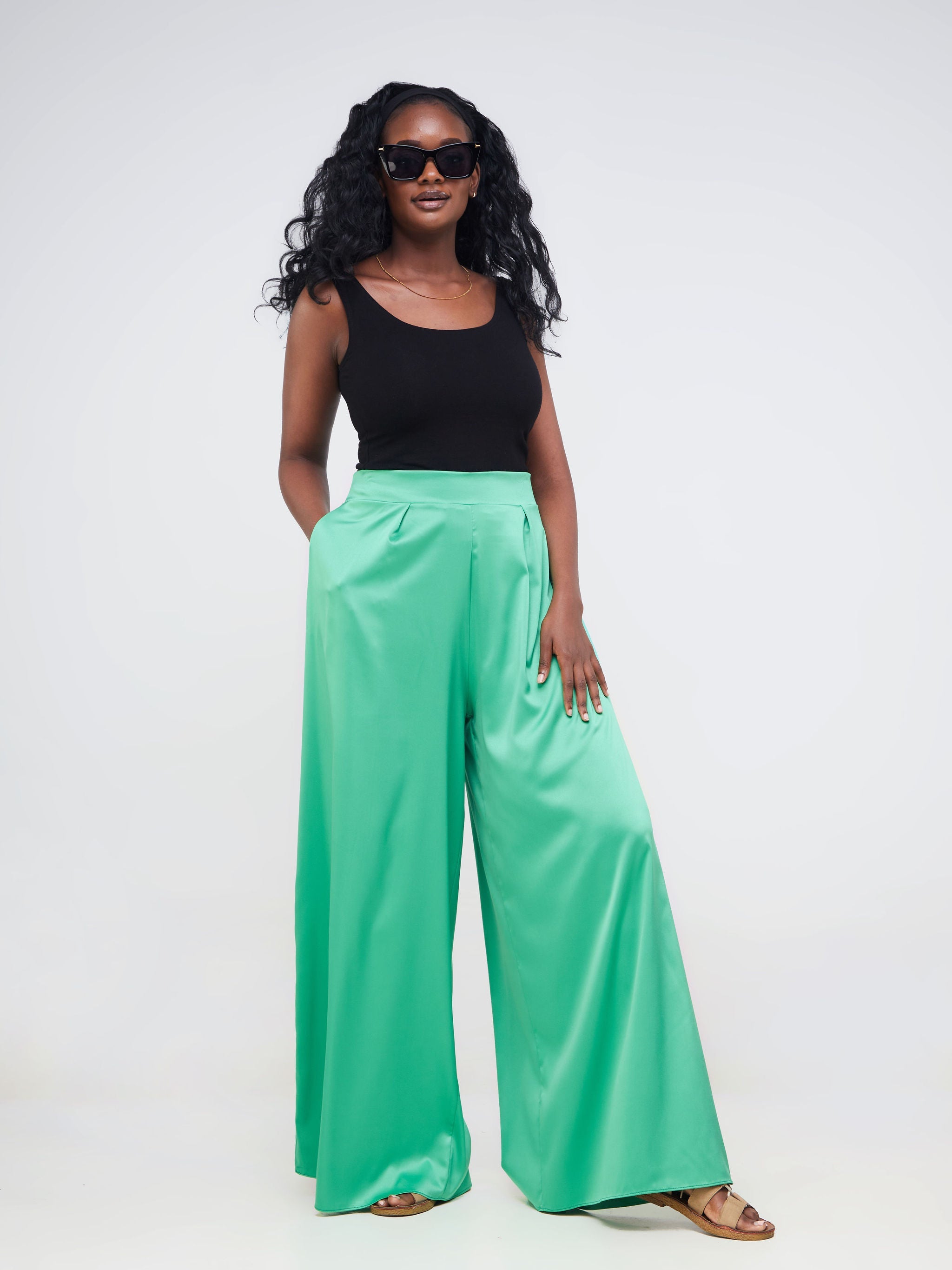 Vivo Fara Wide Leg Pants - Green