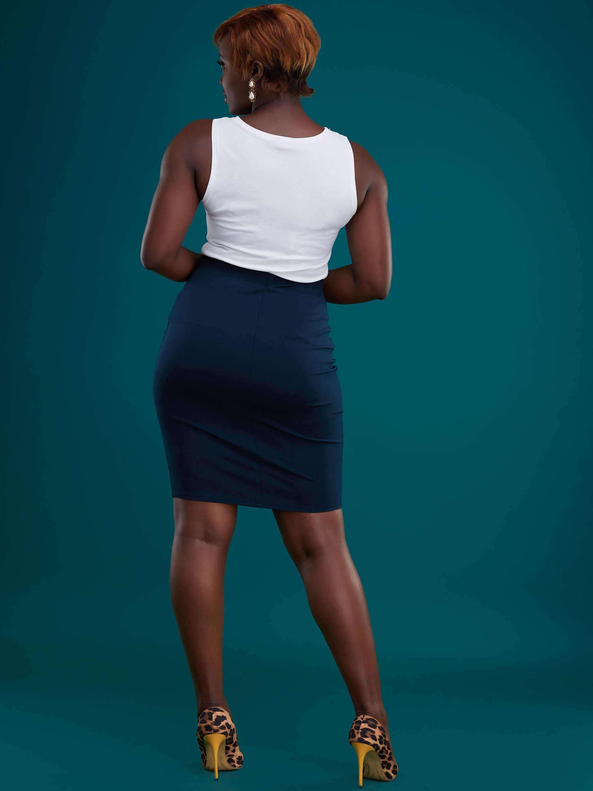 Vivo Basic Pencil Skirt - Dark Teal