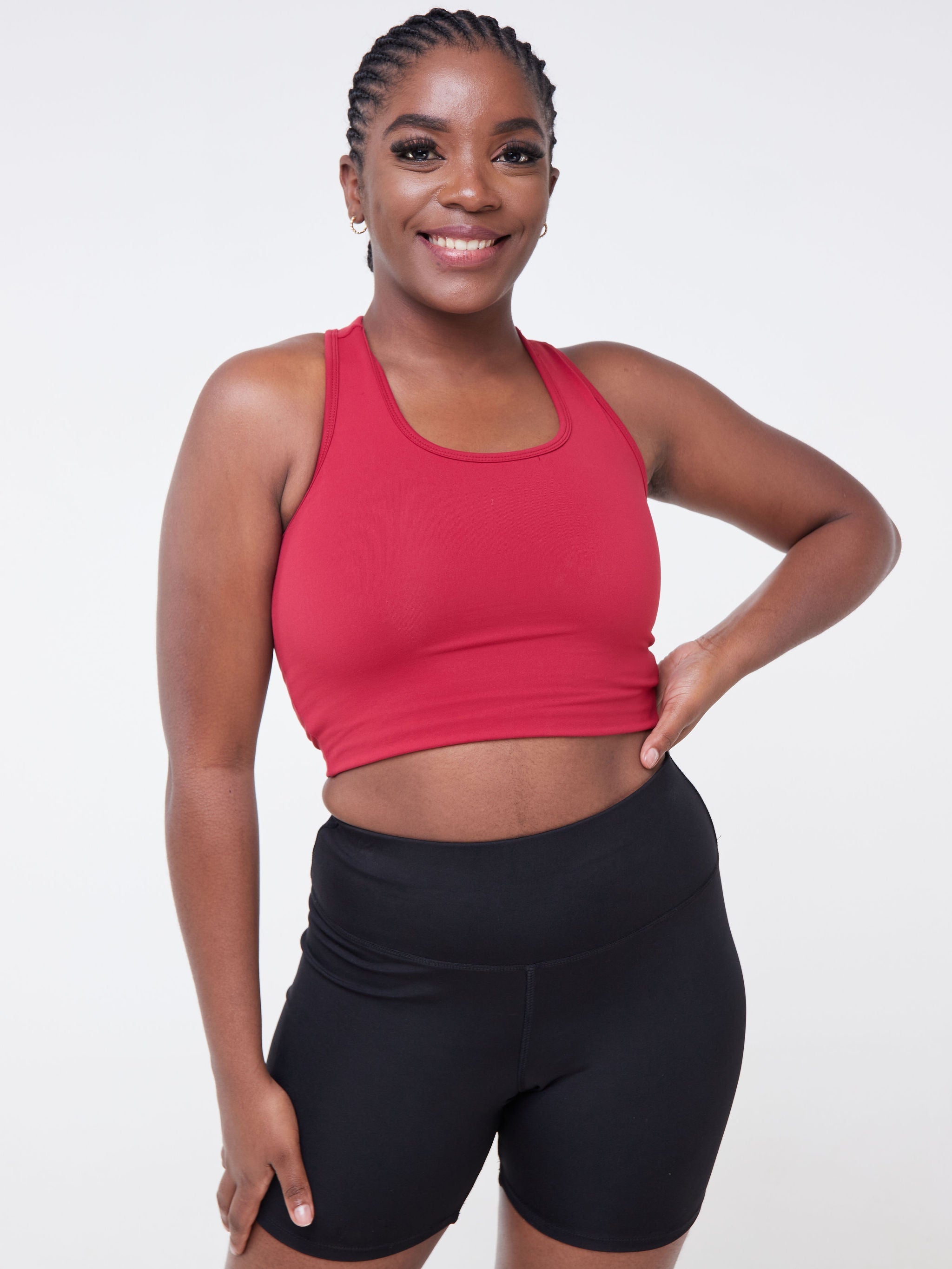 Vivo Fitness Racer Back Bra Top - Maroon