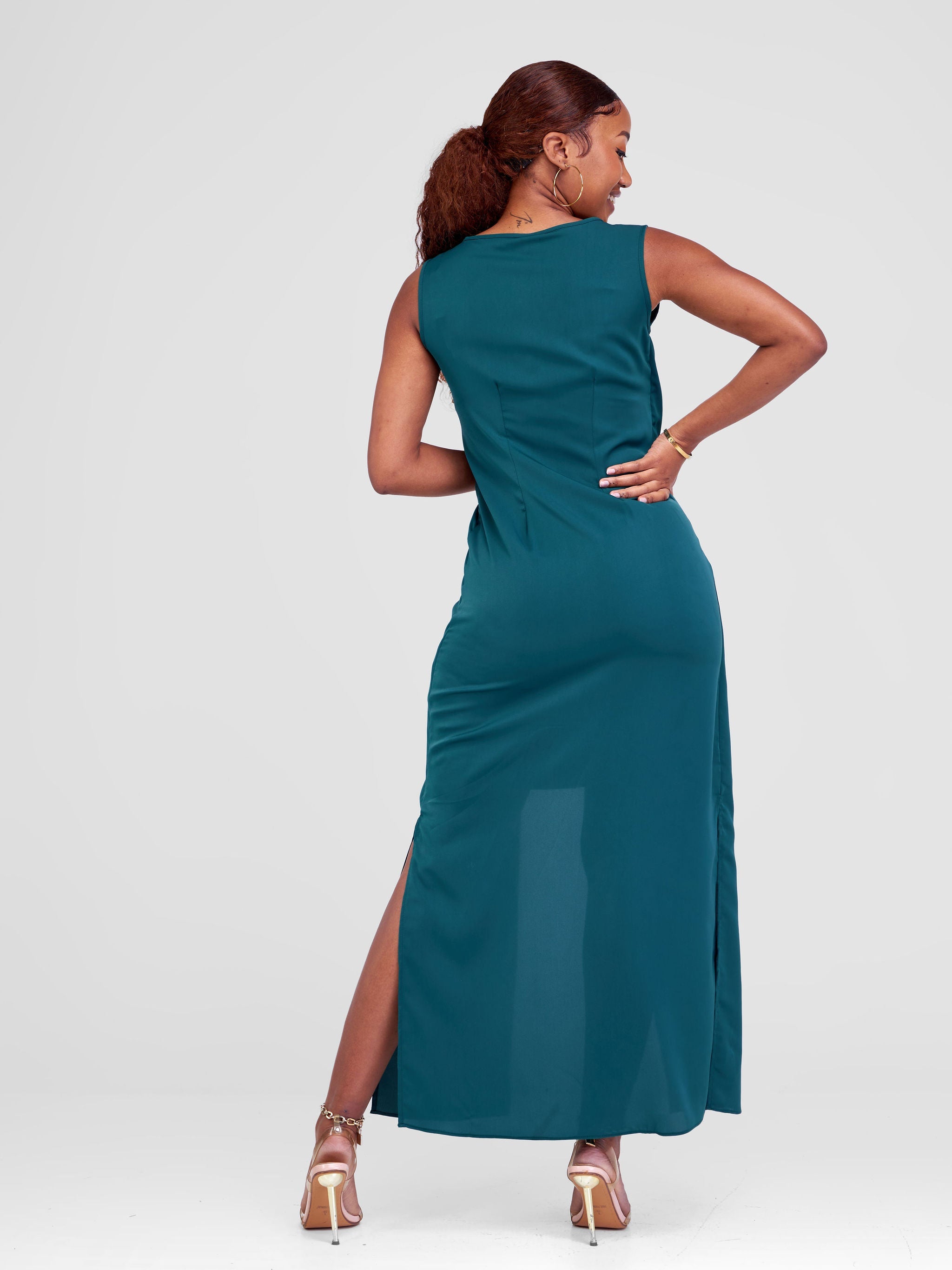 Vivo Dali Panel Dress - Dark Green