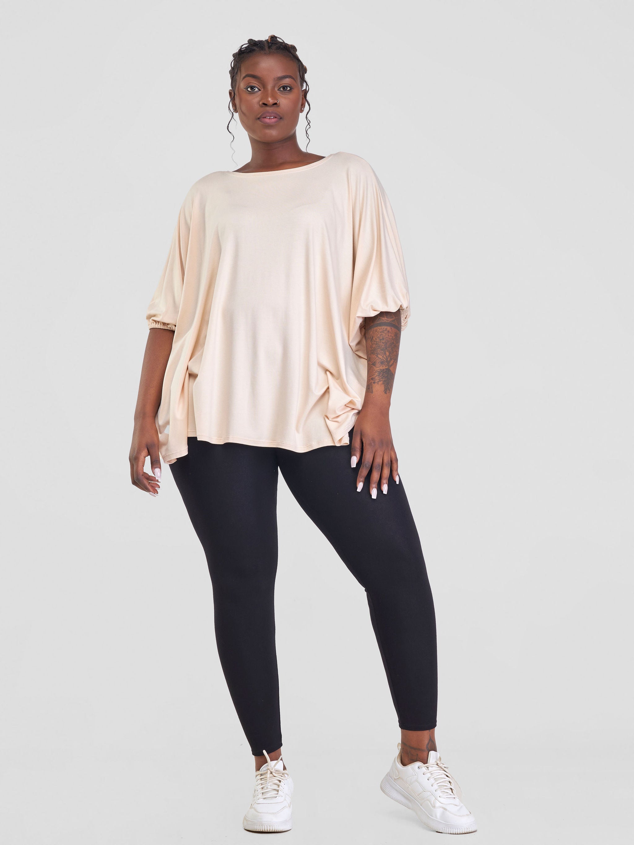 Vivo Basic Wide Jersey Top - Buttermilk