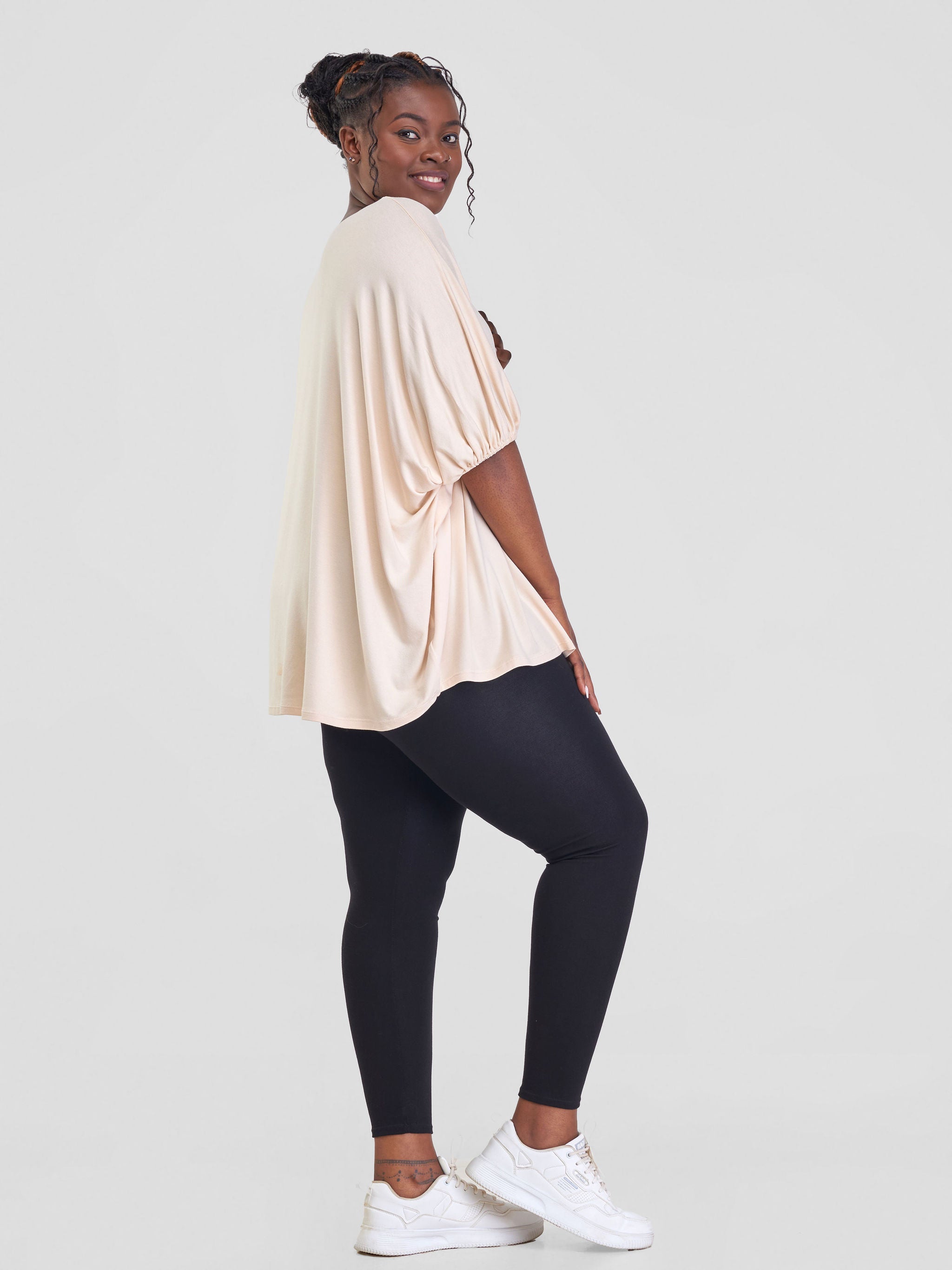 Vivo Basic Wide Jersey Top - Buttermilk