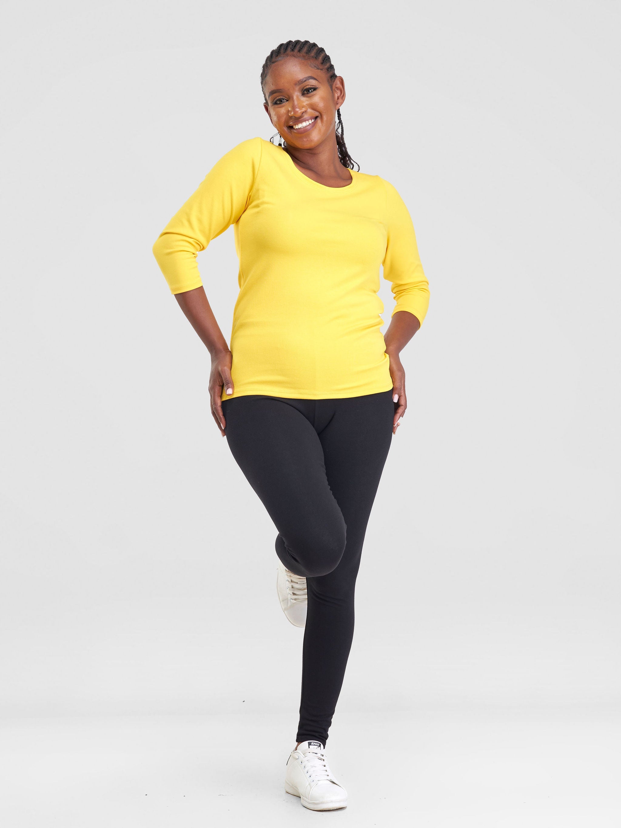 Vivo Val 3/4 Sleeve Top - Yellow