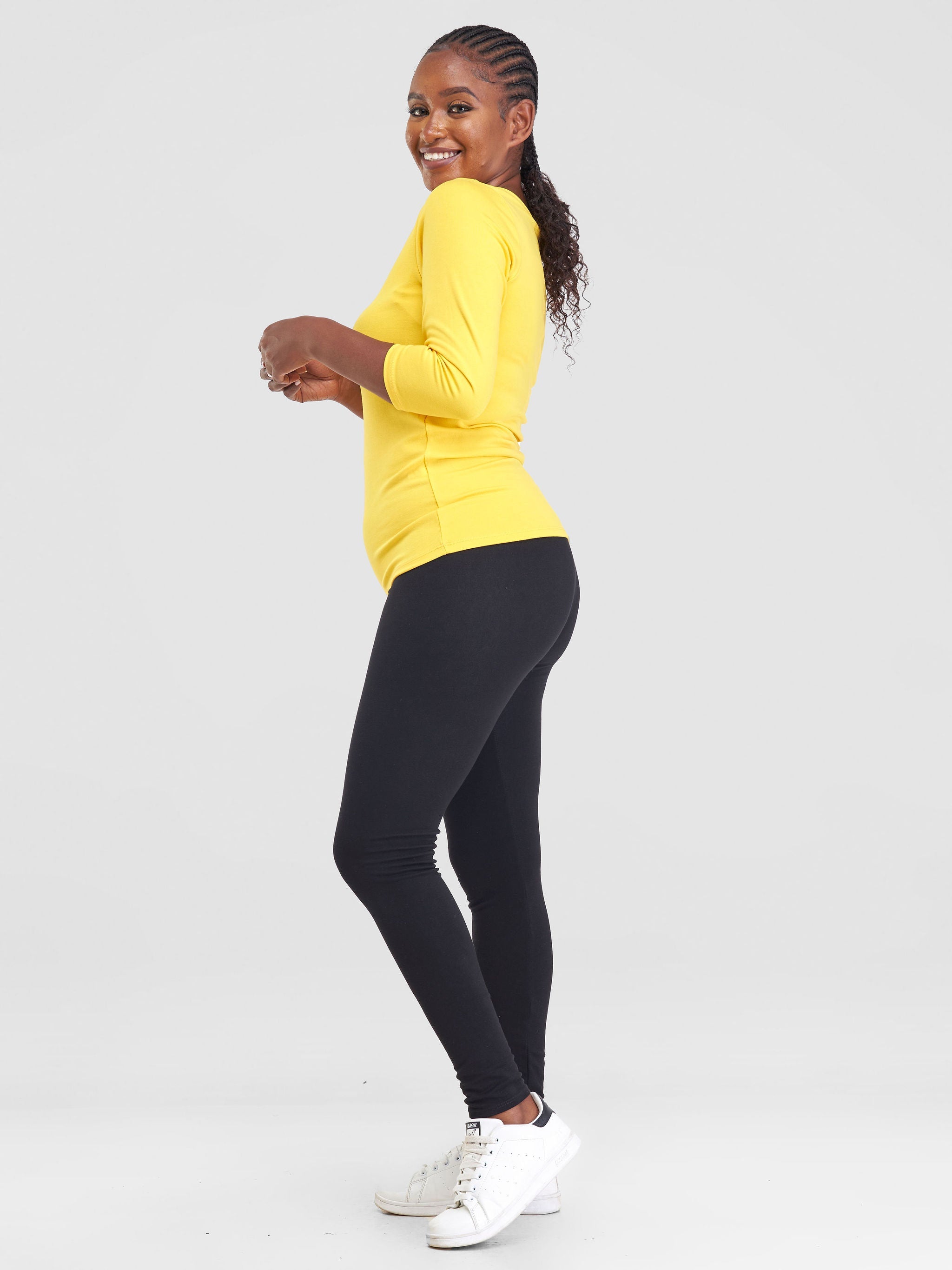 Vivo Val 3/4 Sleeve Top - Yellow