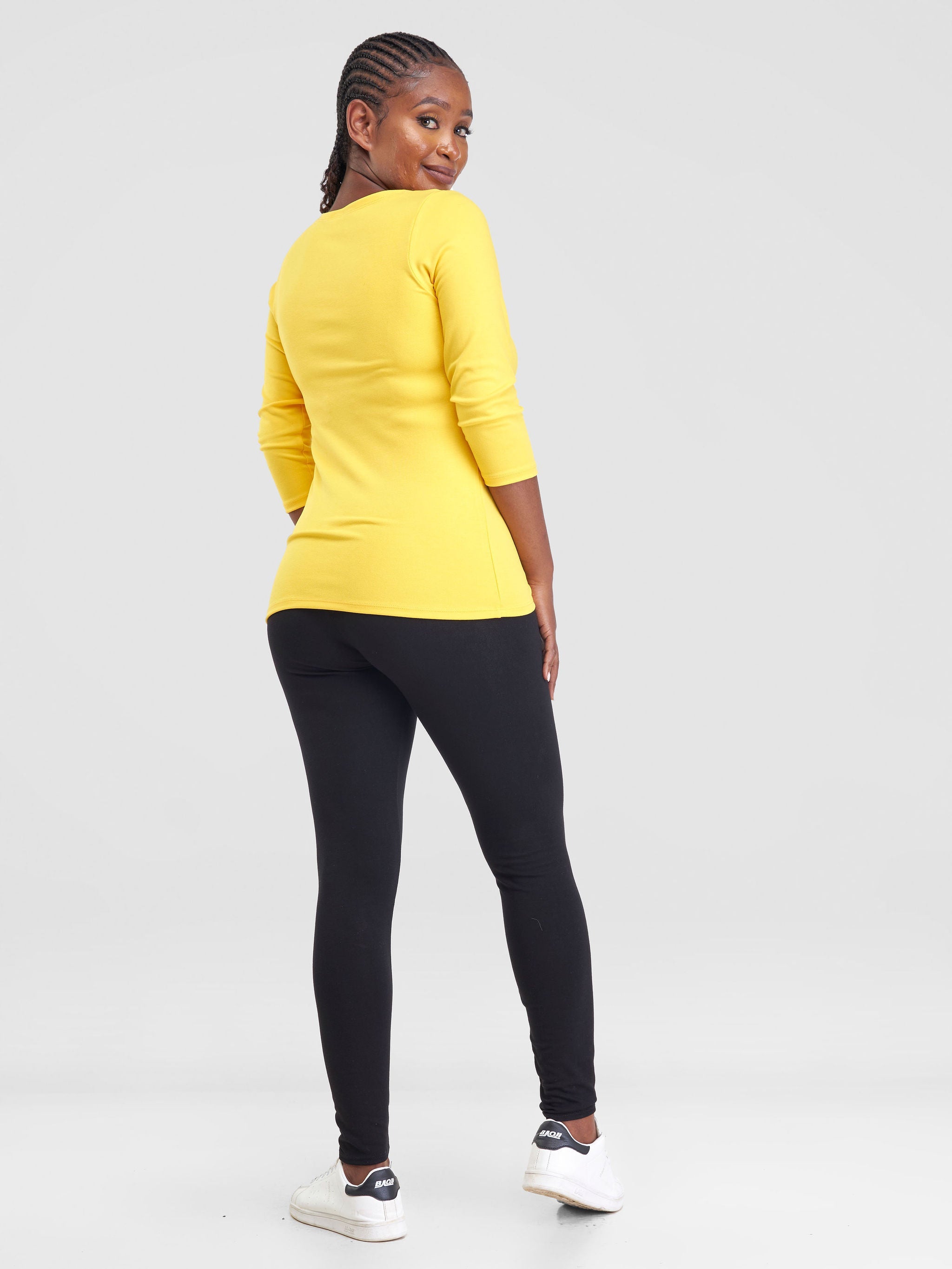 Vivo Val 3/4 Sleeve Top - Yellow