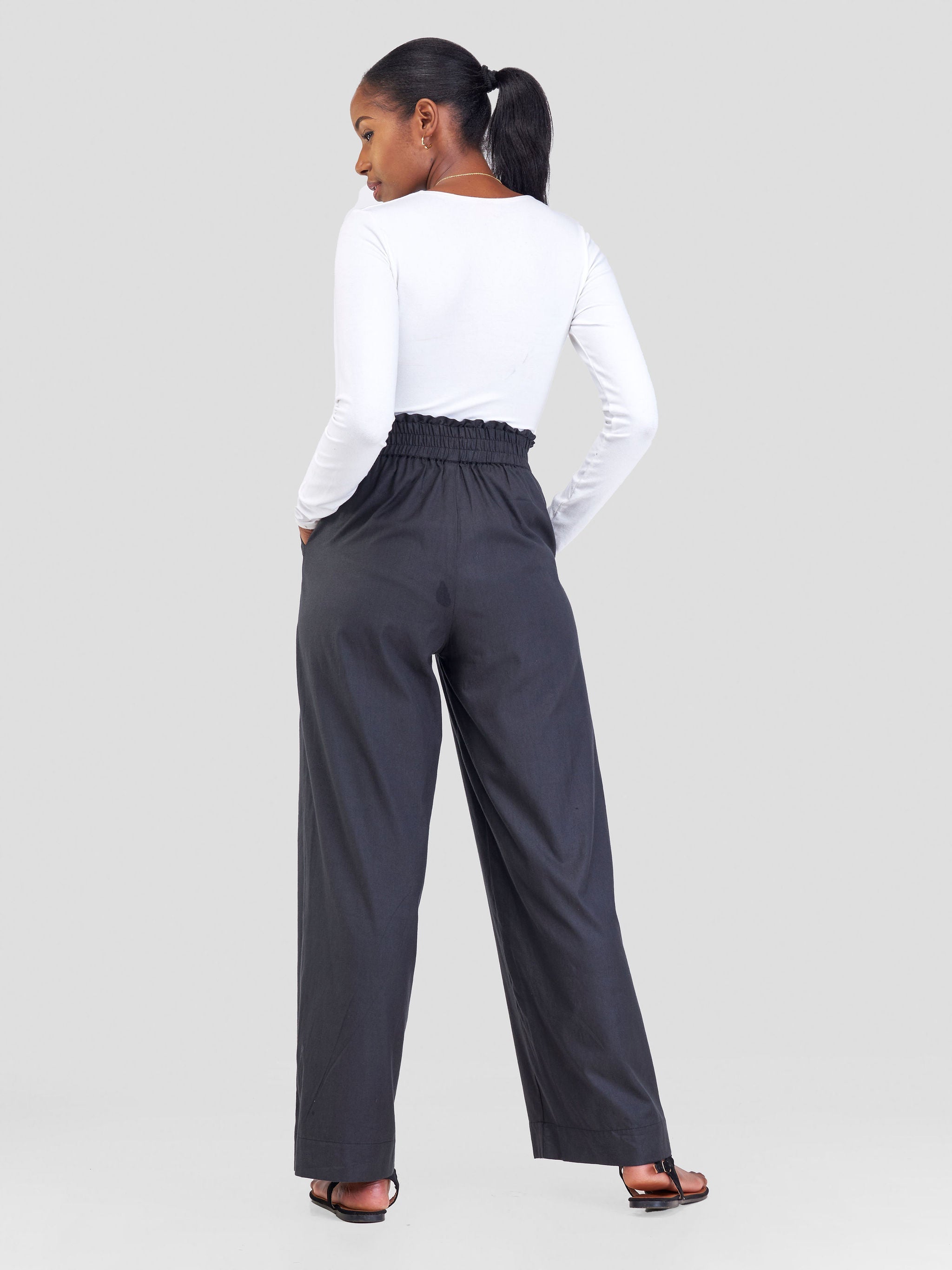 Safari Kikoy Wide Leg Pants -Black