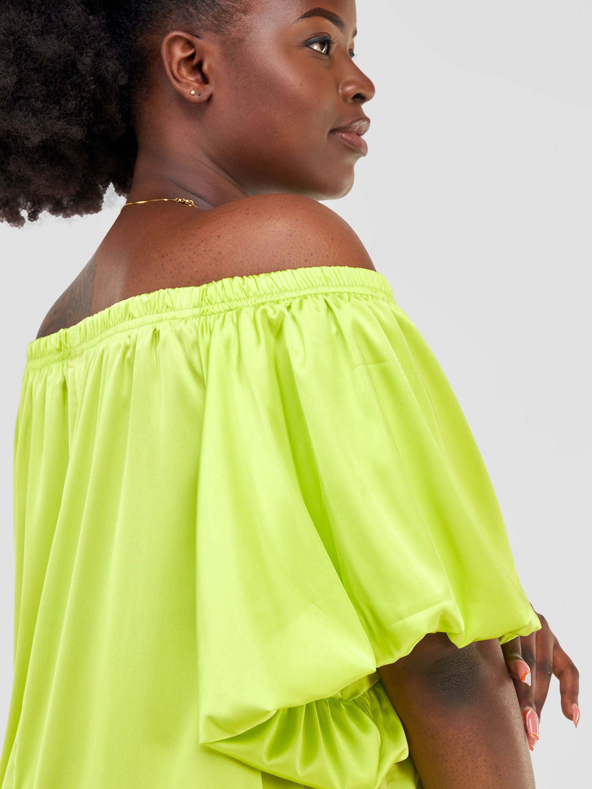 Vivo Sanyu Bubble Off - Shoulder Top - Lime