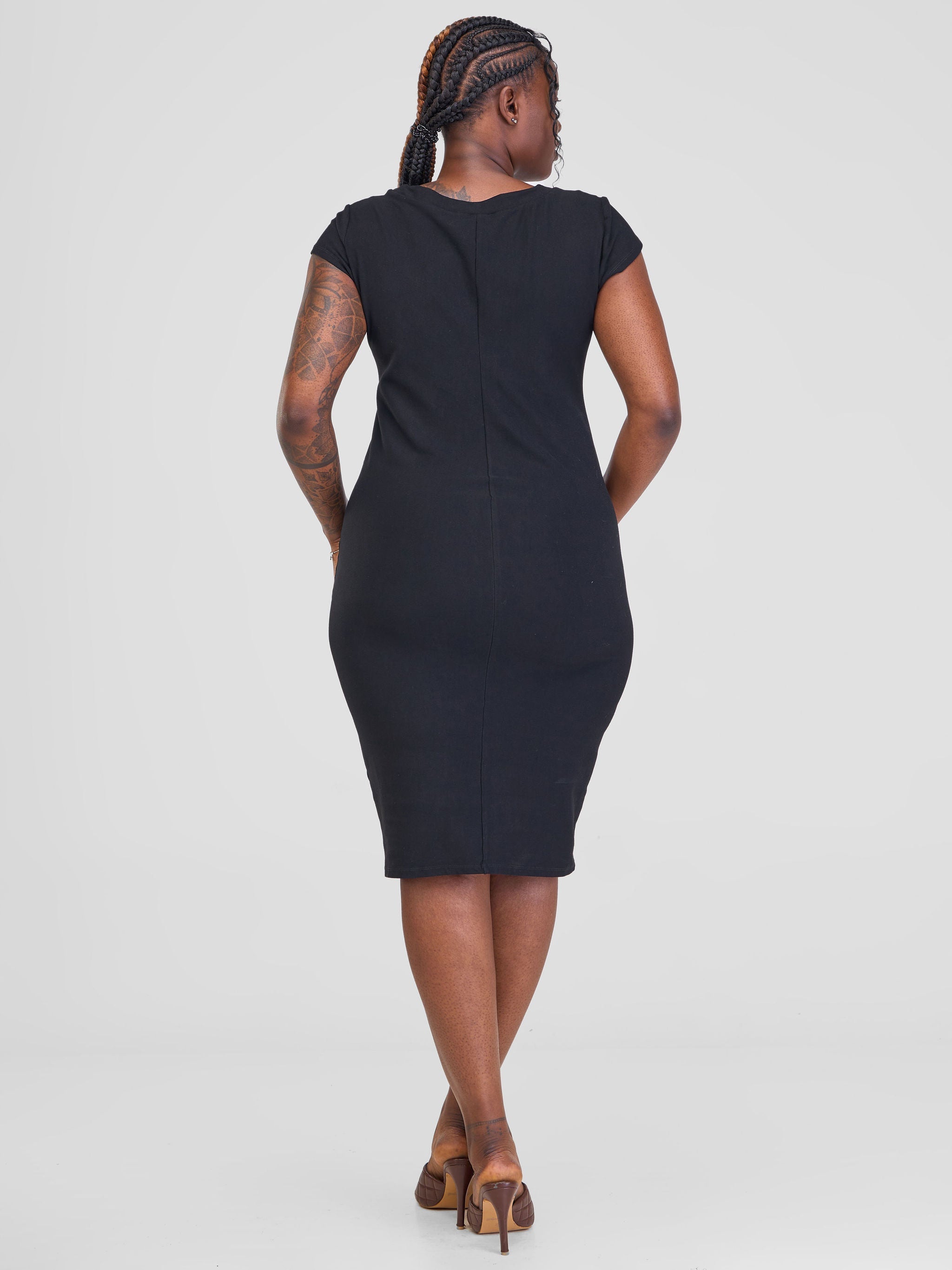 Vivo Arafa V-Neck Bodycon - Black