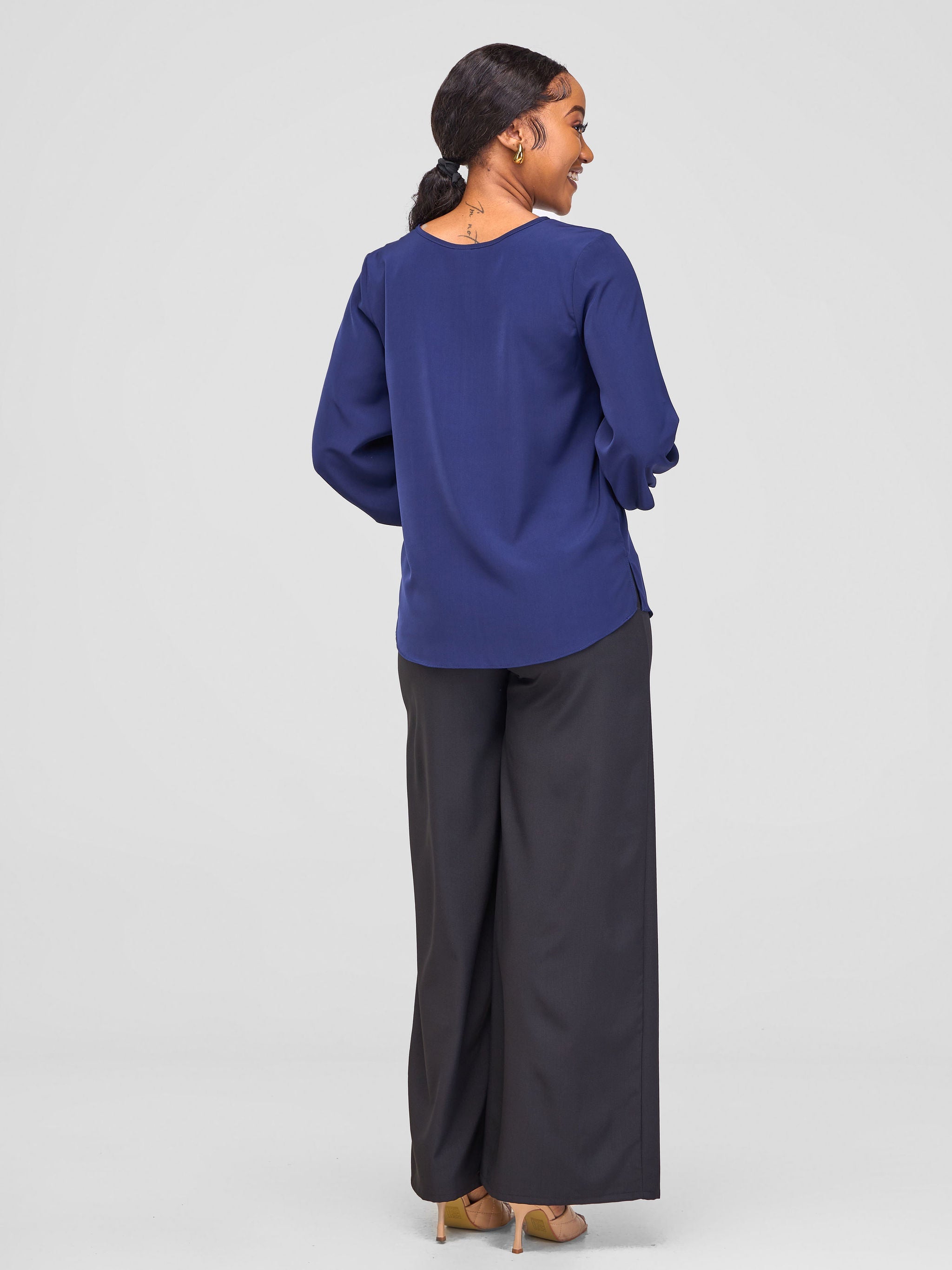 Vivo Ajani Long Sleeve Top - Navy Blue